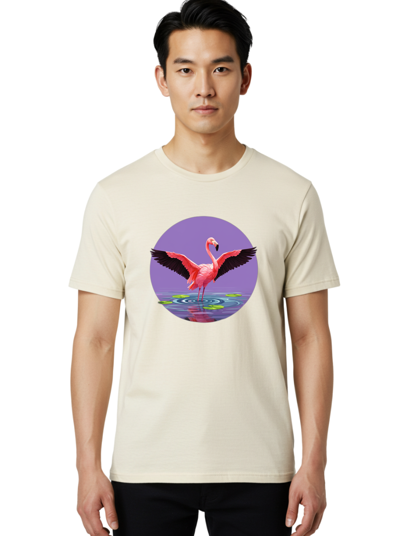 Flamingo-In-Water Men'S Graphic Tee, 100% Cotton, Comfortable Casual Summer Wear, Machine Washable, Vintage Camera, Old Camera, Antique Camera, Black Camera, Classic Photography, Photography Equipment, Nostalgic Device, Film Camera, Camera Art Bai845