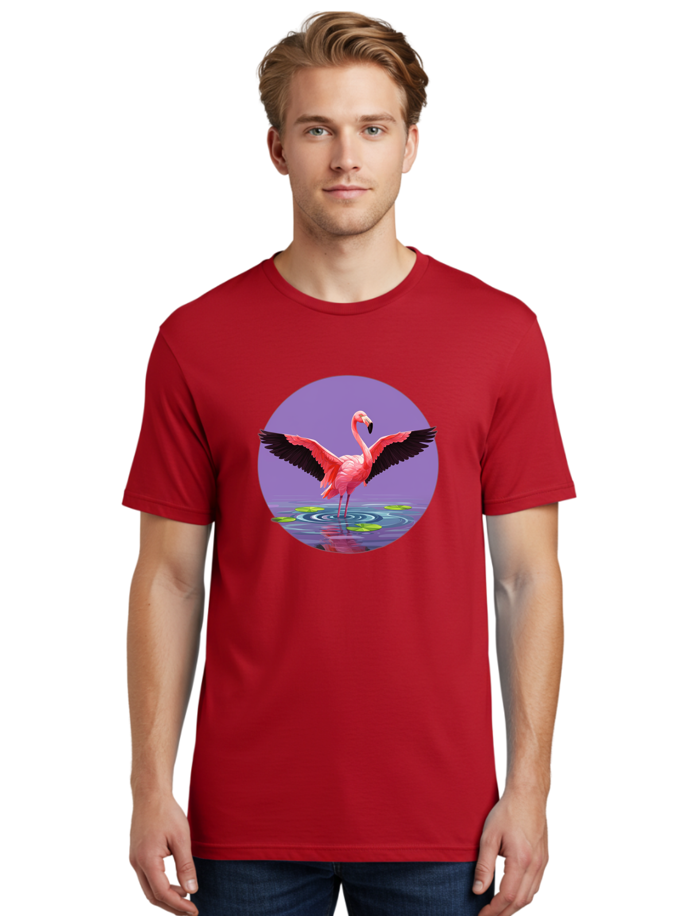 Flamingo-In-Water Men'S Graphic Tee, 100% Cotton, Comfortable Casual Summer Wear, Machine Washable, Vintage Camera, Old Camera, Antique Camera, Black Camera, Classic Photography, Photography Equipment, Nostalgic Device, Film Camera, Camera Art Bai845