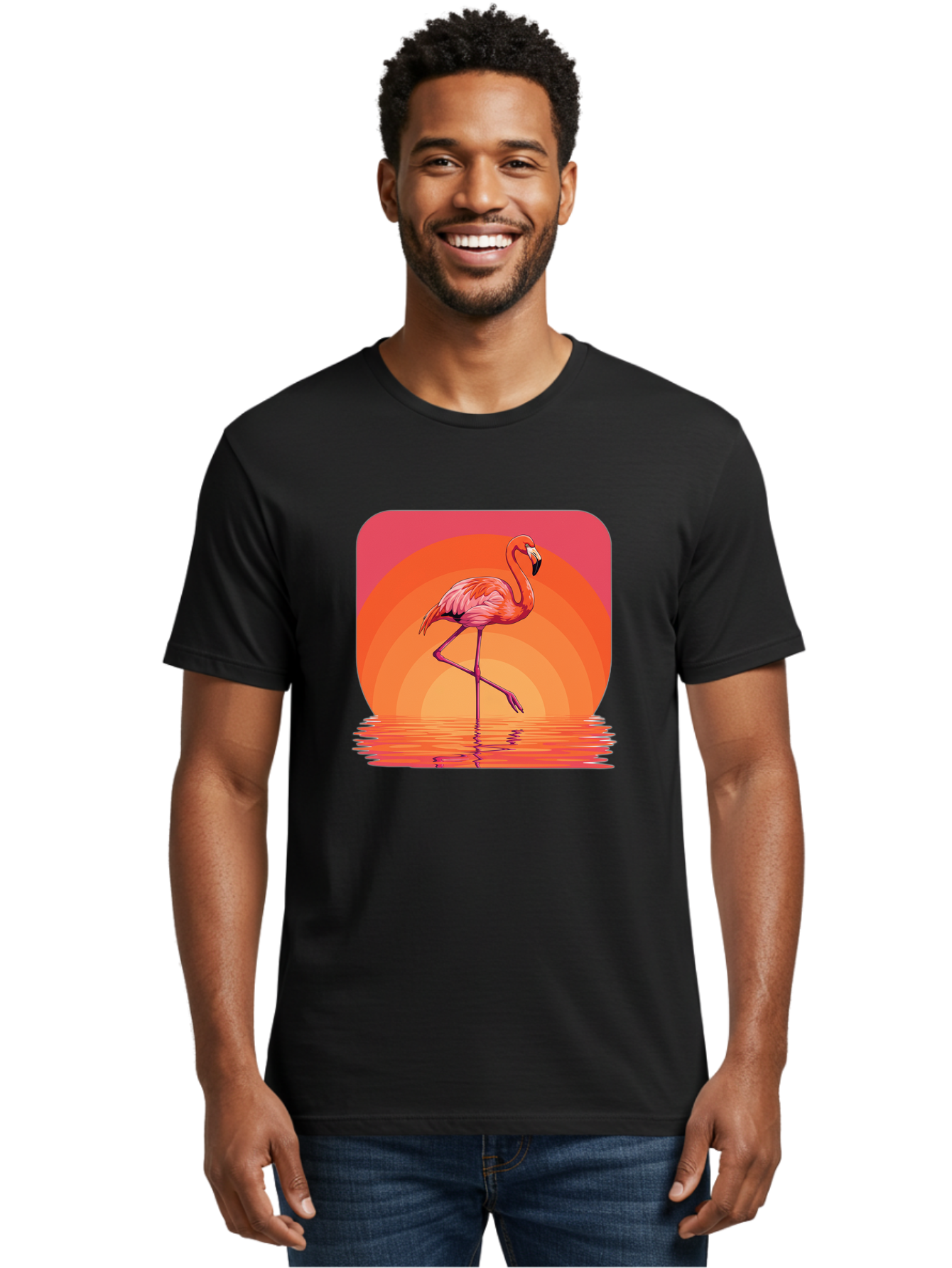 Flamingo-Retro Men'S Graphic Tee, 100% Cotton, Comfortable Casual Summer Wear, Machine Washable, Vintage Camera, Old Camera, Antique Camera, Black Camera, Classic Photography, Photography Equipment, Nostalgic Device, Film Camera, Camera Art Bai848