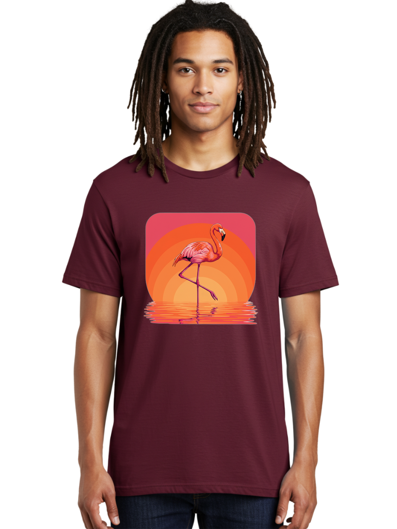 Flamingo-Retro Men'S Graphic Tee, 100% Cotton, Comfortable Casual Summer Wear, Machine Washable, Vintage Camera, Old Camera, Antique Camera, Black Camera, Classic Photography, Photography Equipment, Nostalgic Device, Film Camera, Camera Art Bai848