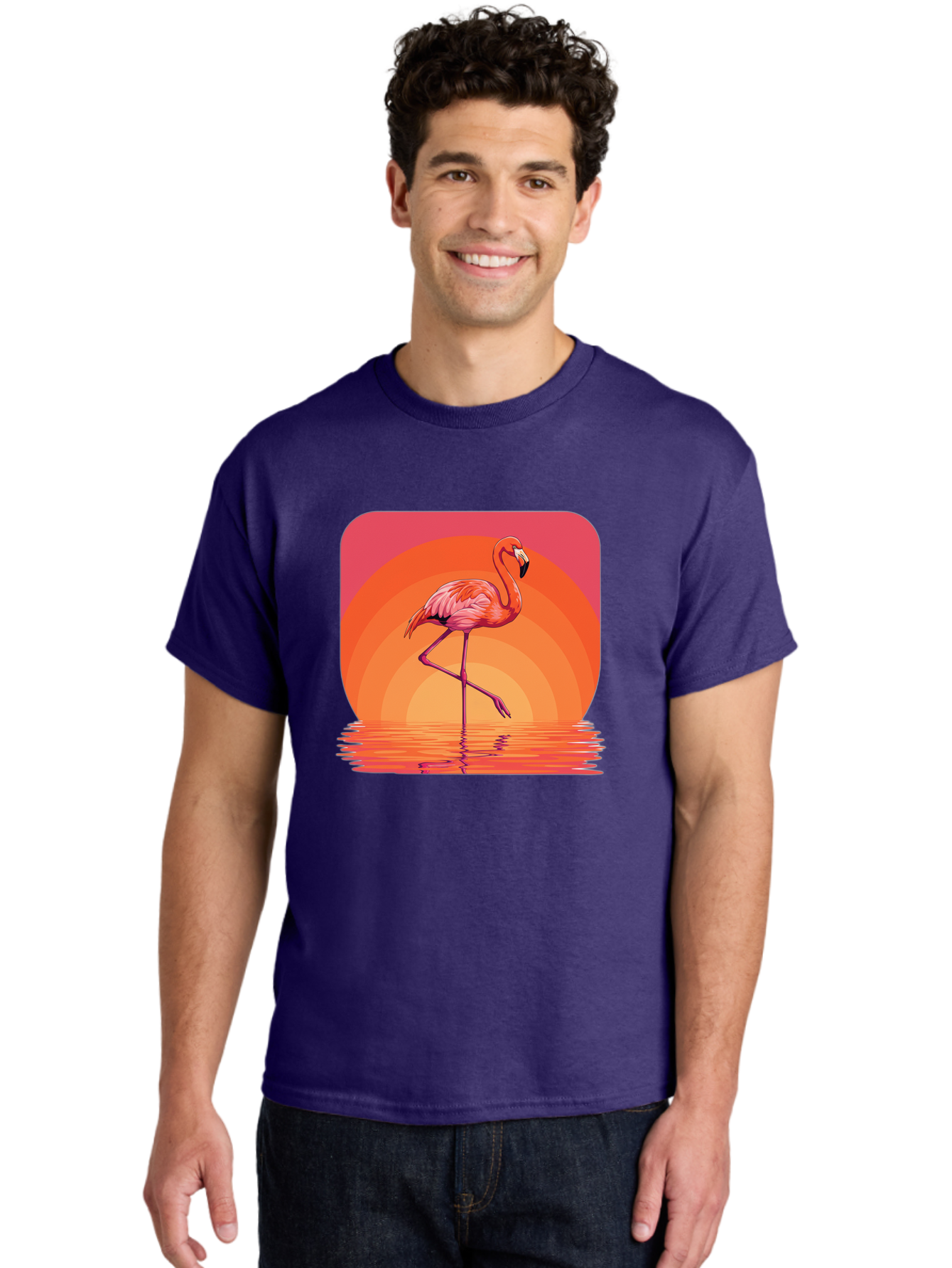 Flamingo-Retro Men'S Graphic Tee, 100% Cotton, Comfortable Casual Summer Wear, Machine Washable, Vintage Camera, Old Camera, Antique Camera, Black Camera, Classic Photography, Photography Equipment, Nostalgic Device, Film Camera, Camera Art Bai848