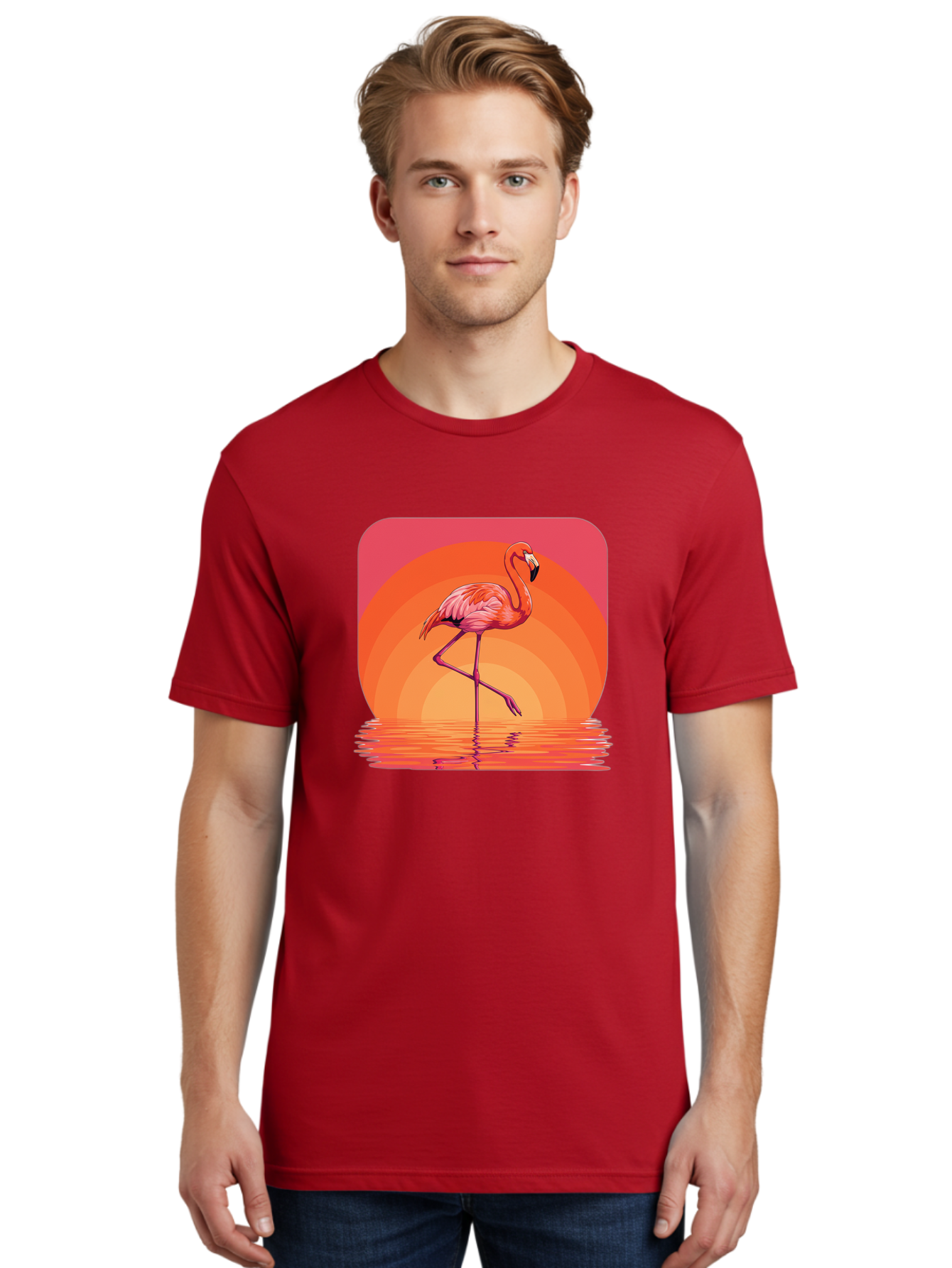 Flamingo-Retro Men'S Graphic Tee, 100% Cotton, Comfortable Casual Summer Wear, Machine Washable, Vintage Camera, Old Camera, Antique Camera, Black Camera, Classic Photography, Photography Equipment, Nostalgic Device, Film Camera, Camera Art Bai848