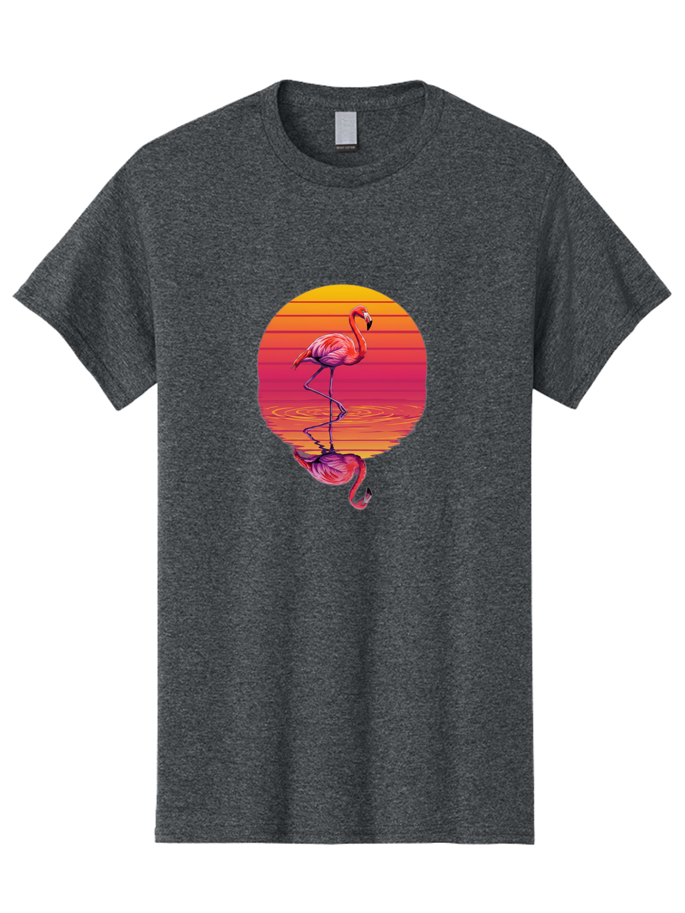 Flamingo-Sunset-1 Men'S Graphic Tee, 100% Cotton, Comfortable Casual Summer Wear, Machine Washable, Vintage Camera, Old Camera, Antique Camera, Black Camera, Classic Photography, Photography Equipment, Nostalgic Device, Film Camera, Camera Art Bai849