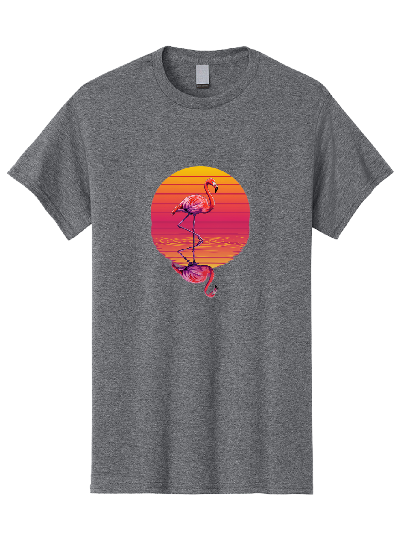Flamingo-Sunset-1 Men'S Graphic Tee, 100% Cotton, Comfortable Casual Summer Wear, Machine Washable, Vintage Camera, Old Camera, Antique Camera, Black Camera, Classic Photography, Photography Equipment, Nostalgic Device, Film Camera, Camera Art Bai849