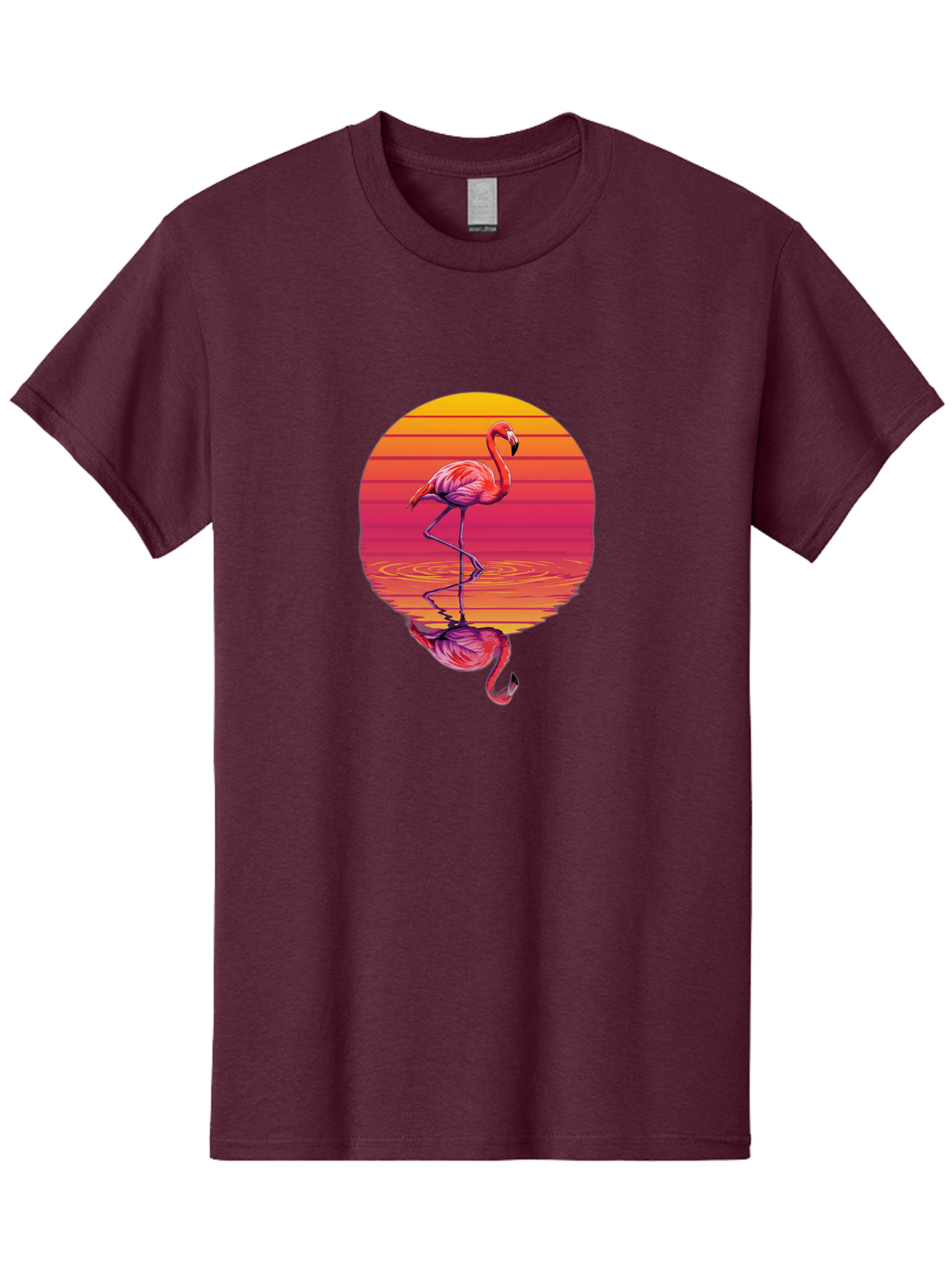 Flamingo-Sunset-1 Men'S Graphic Tee, 100% Cotton, Comfortable Casual Summer Wear, Machine Washable, Vintage Camera, Old Camera, Antique Camera, Black Camera, Classic Photography, Photography Equipment, Nostalgic Device, Film Camera, Camera Art Bai849