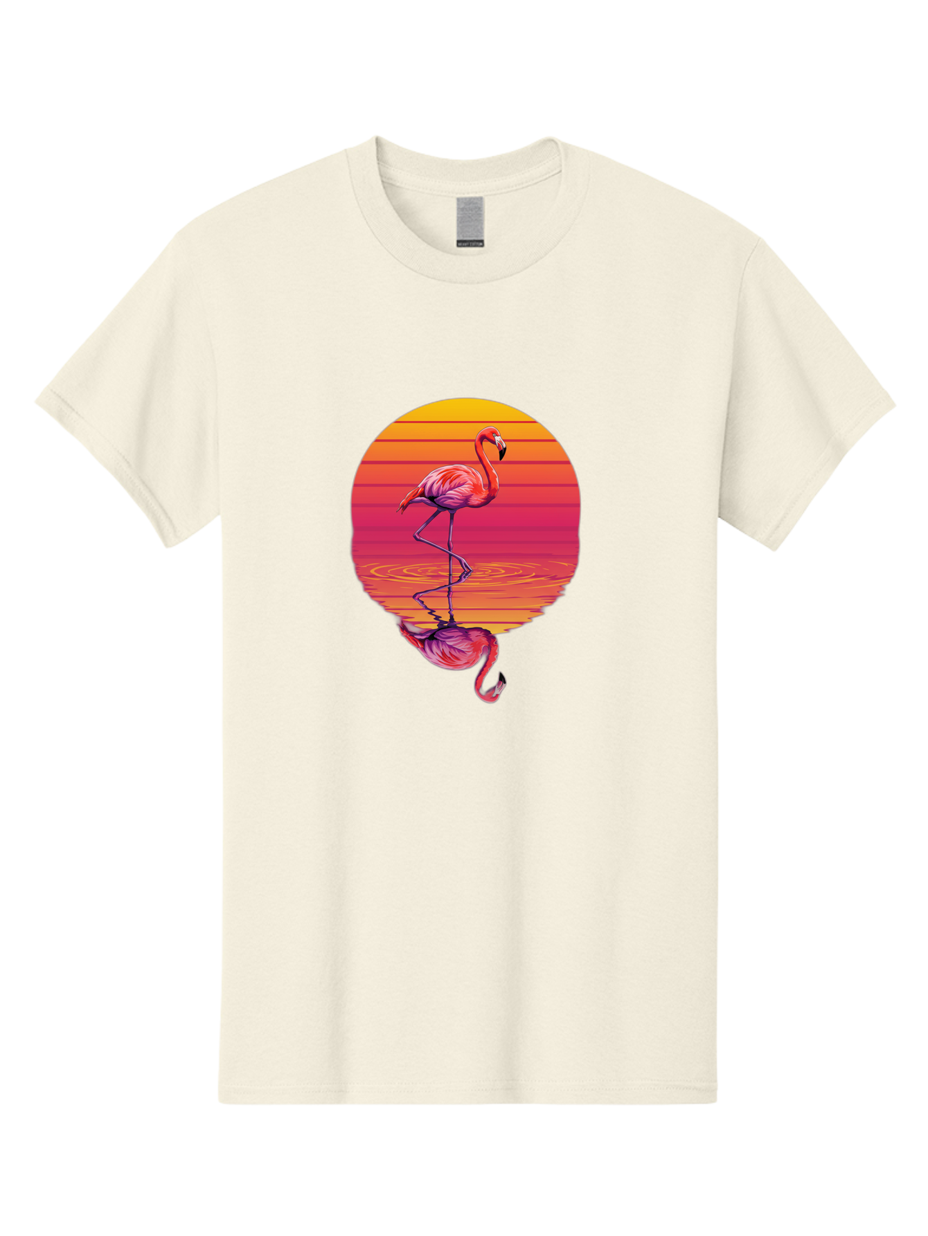 Flamingo-Sunset-1 Men'S Graphic Tee, 100% Cotton, Comfortable Casual Summer Wear, Machine Washable, Vintage Camera, Old Camera, Antique Camera, Black Camera, Classic Photography, Photography Equipment, Nostalgic Device, Film Camera, Camera Art Bai849