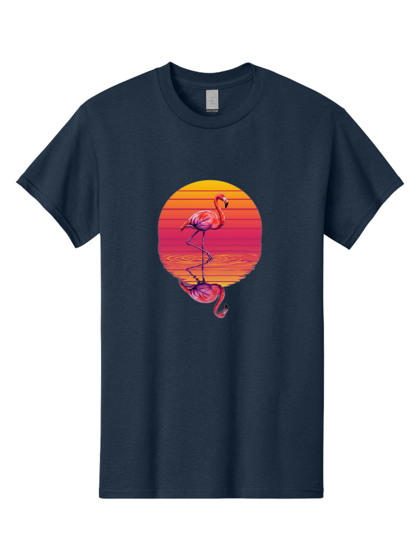 Flamingo-Sunset-1 Men'S Graphic Tee, 100% Cotton, Comfortable Casual Summer Wear, Machine Washable, Vintage Camera, Old Camera, Antique Camera, Black Camera, Classic Photography, Photography Equipment, Nostalgic Device, Film Camera, Camera Art Bai849