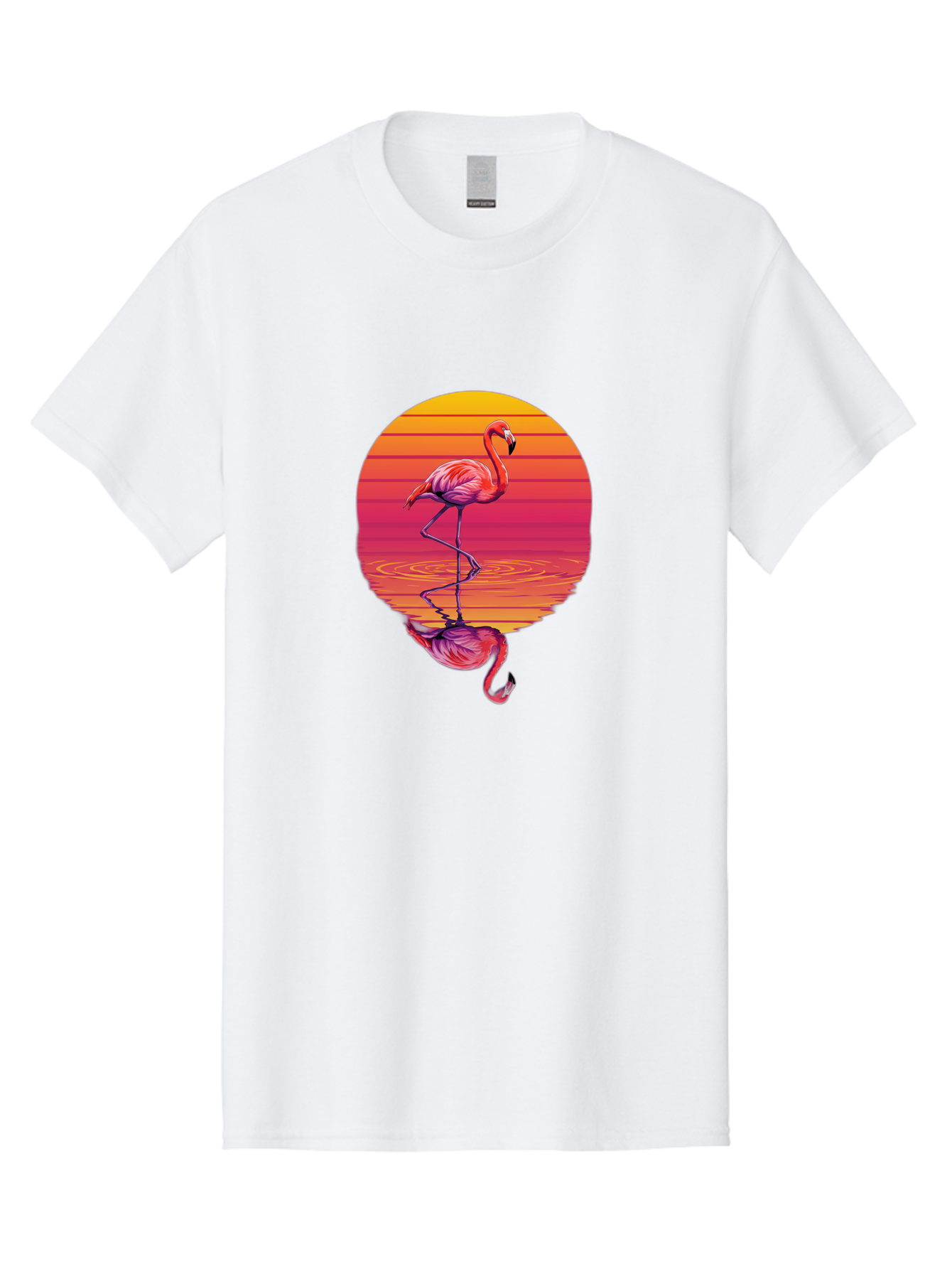 Flamingo-Sunset-1 Men'S Graphic Tee, 100% Cotton, Comfortable Casual Summer Wear, Machine Washable, Vintage Camera, Old Camera, Antique Camera, Black Camera, Classic Photography, Photography Equipment, Nostalgic Device, Film Camera, Camera Art Bai849