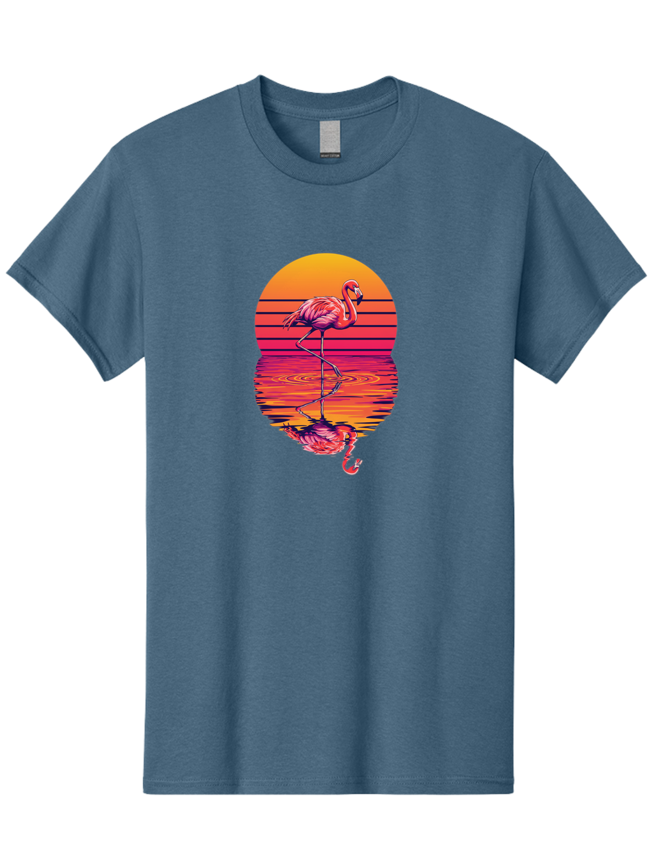 Flamingo-Sunset Men'S Graphic Tee, 100% Cotton, Comfortable Casual Summer Wear, Machine Washable, Vintage Camera, Old Camera, Antique Camera, Black Camera, Classic Photography, Photography Equipment, Nostalgic Device, Film Camera, Camera Art Bai850