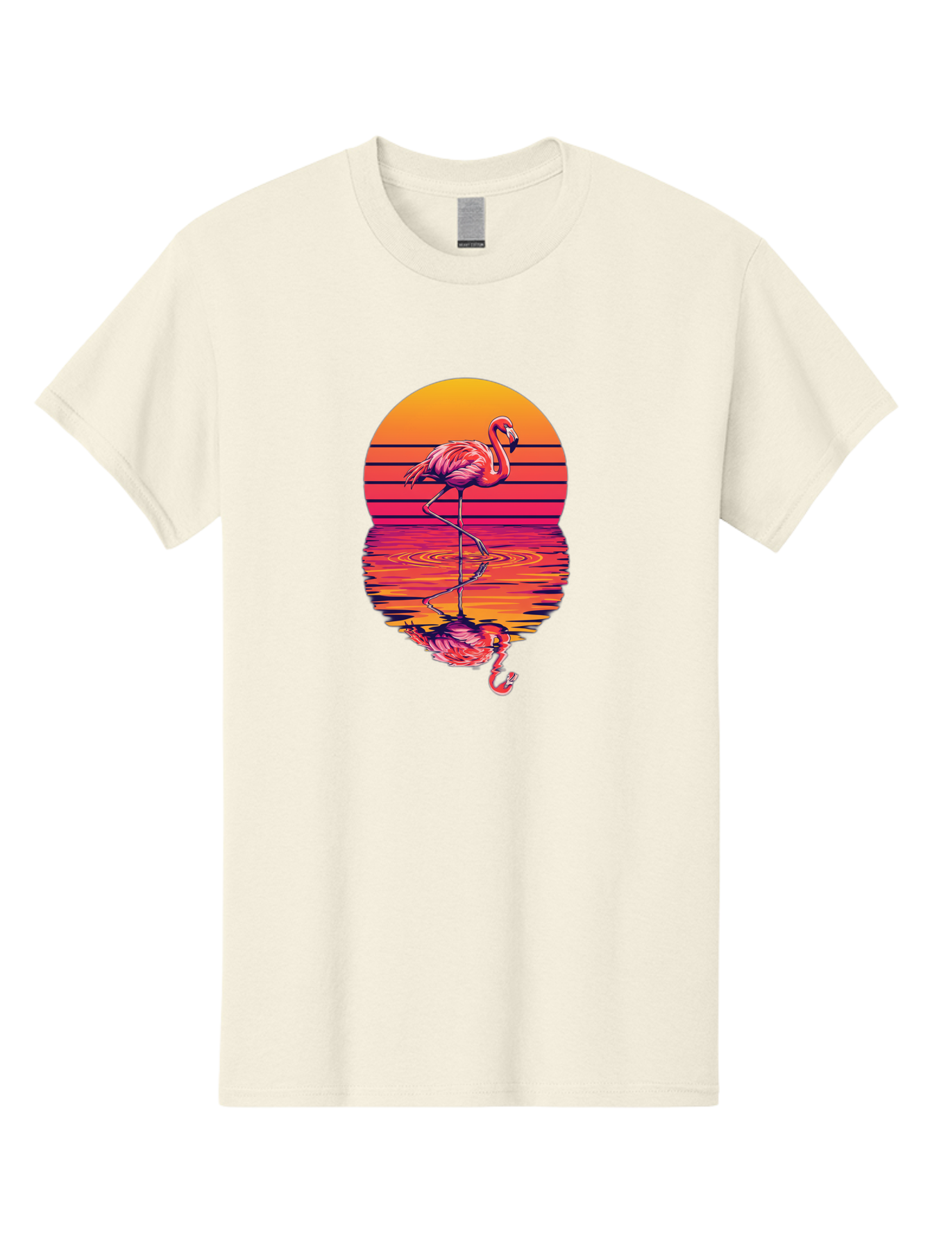 Flamingo-Sunset Men'S Graphic Tee, 100% Cotton, Comfortable Casual Summer Wear, Machine Washable, Vintage Camera, Old Camera, Antique Camera, Black Camera, Classic Photography, Photography Equipment, Nostalgic Device, Film Camera, Camera Art Bai850