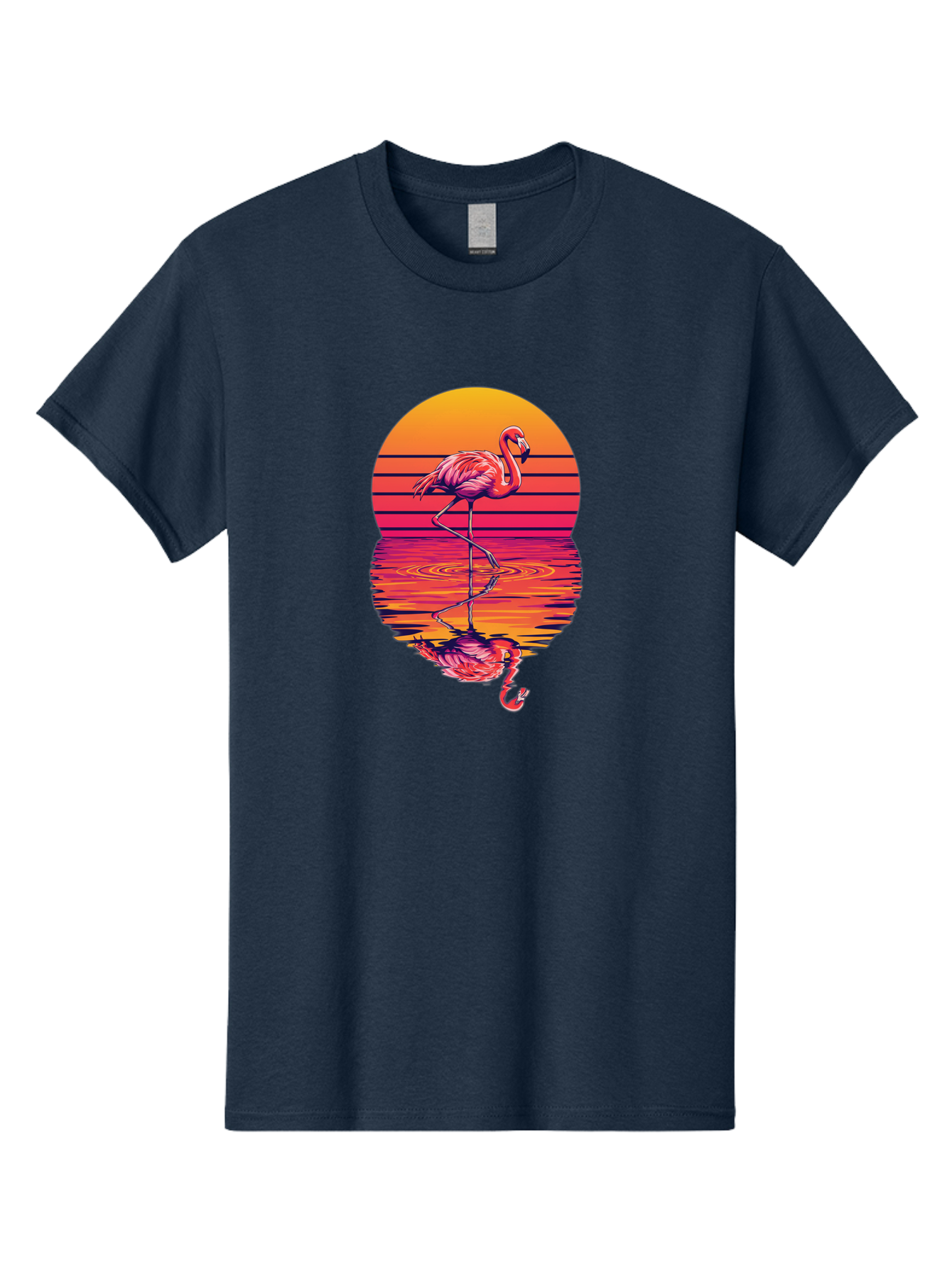 Flamingo-Sunset Men'S Graphic Tee, 100% Cotton, Comfortable Casual Summer Wear, Machine Washable, Vintage Camera, Old Camera, Antique Camera, Black Camera, Classic Photography, Photography Equipment, Nostalgic Device, Film Camera, Camera Art Bai850