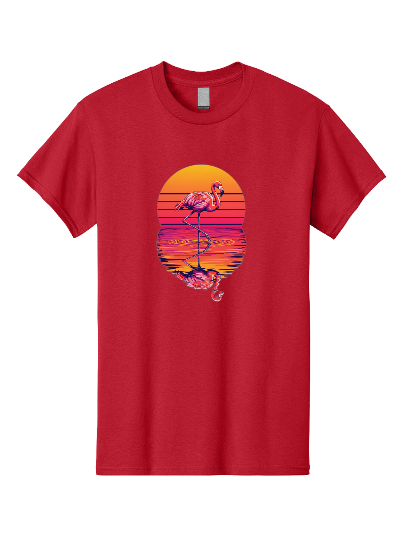 Flamingo-Sunset Men'S Graphic Tee, 100% Cotton, Comfortable Casual Summer Wear, Machine Washable, Vintage Camera, Old Camera, Antique Camera, Black Camera, Classic Photography, Photography Equipment, Nostalgic Device, Film Camera, Camera Art Bai850