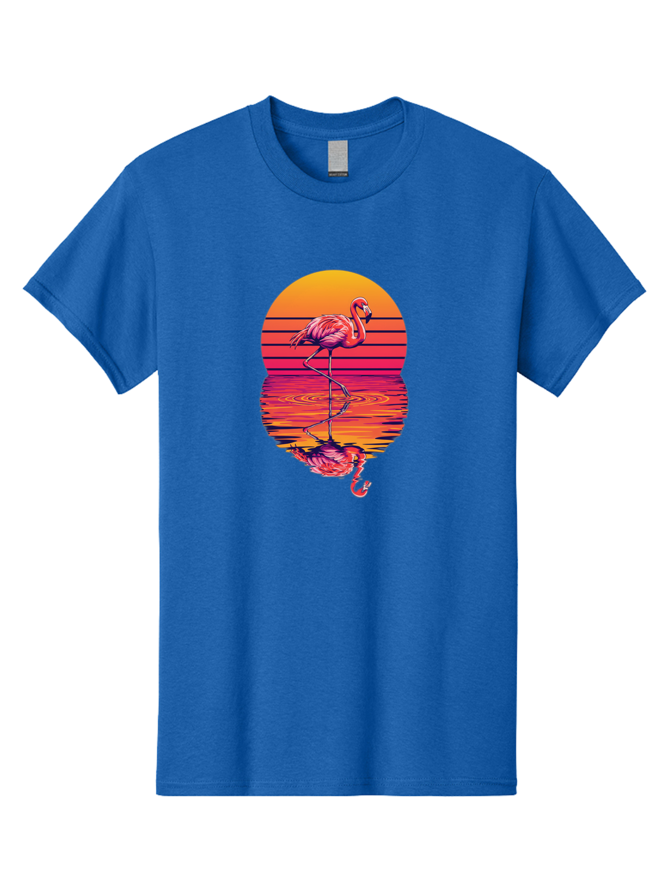 Flamingo-Sunset Men'S Graphic Tee, 100% Cotton, Comfortable Casual Summer Wear, Machine Washable, Vintage Camera, Old Camera, Antique Camera, Black Camera, Classic Photography, Photography Equipment, Nostalgic Device, Film Camera, Camera Art Bai850