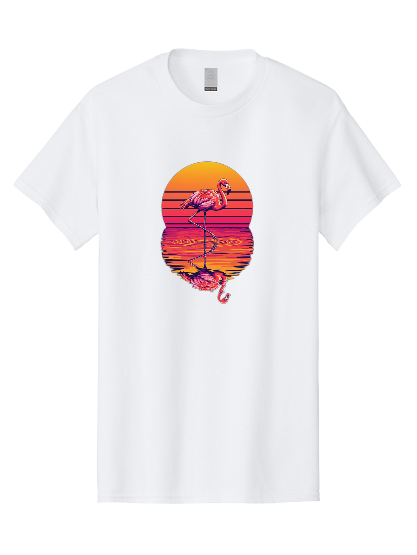 Flamingo-Sunset Men'S Graphic Tee, 100% Cotton, Comfortable Casual Summer Wear, Machine Washable, Vintage Camera, Old Camera, Antique Camera, Black Camera, Classic Photography, Photography Equipment, Nostalgic Device, Film Camera, Camera Art Bai850