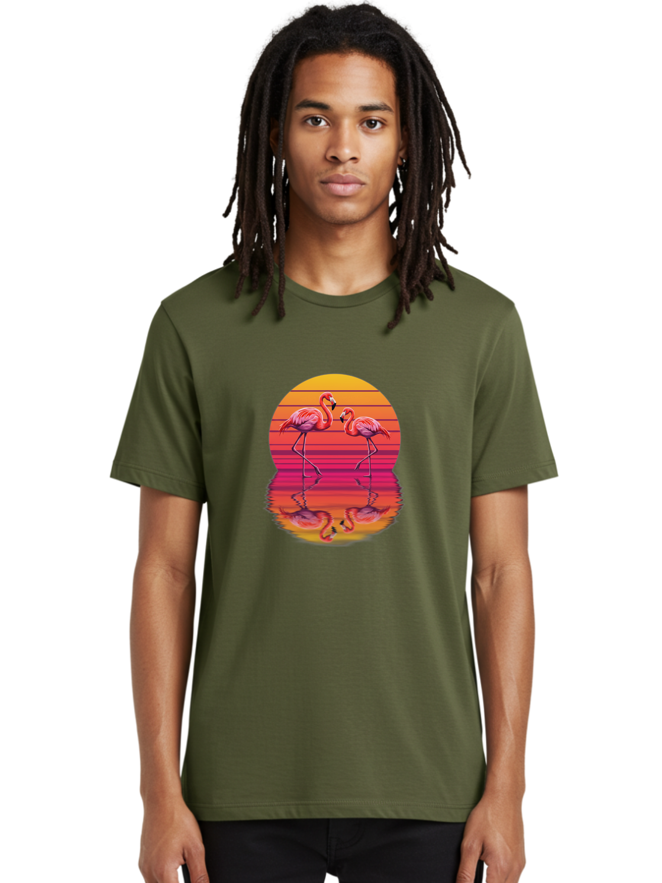Flamingos-1 Men'S Graphic Tee, 100% Cotton, Comfortable Casual Summer Wear, Machine Washable, Vintage Camera, Old Camera, Antique Camera, Black Camera, Classic Photography, Photography Equipment, Nostalgic Device, Film Camera, Camera Art Bai852