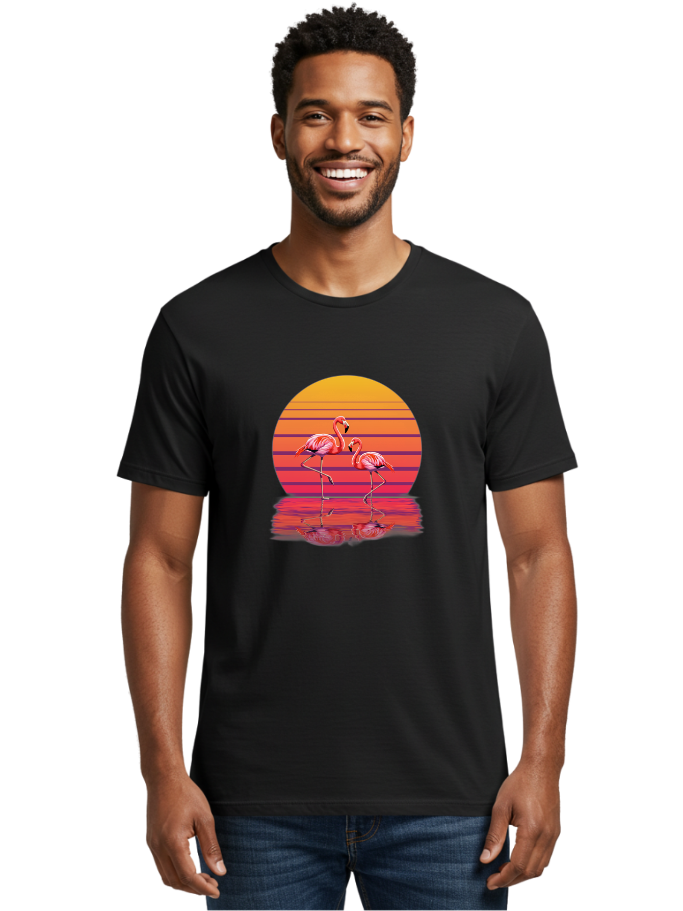 Flamingos-3 Men'S Graphic Tee, 100% Cotton, Comfortable Casual Summer Wear, Machine Washable, Vintage Camera, Old Camera, Antique Camera, Black Camera, Classic Photography, Photography Equipment, Nostalgic Device, Film Camera, Camera Art Bai854