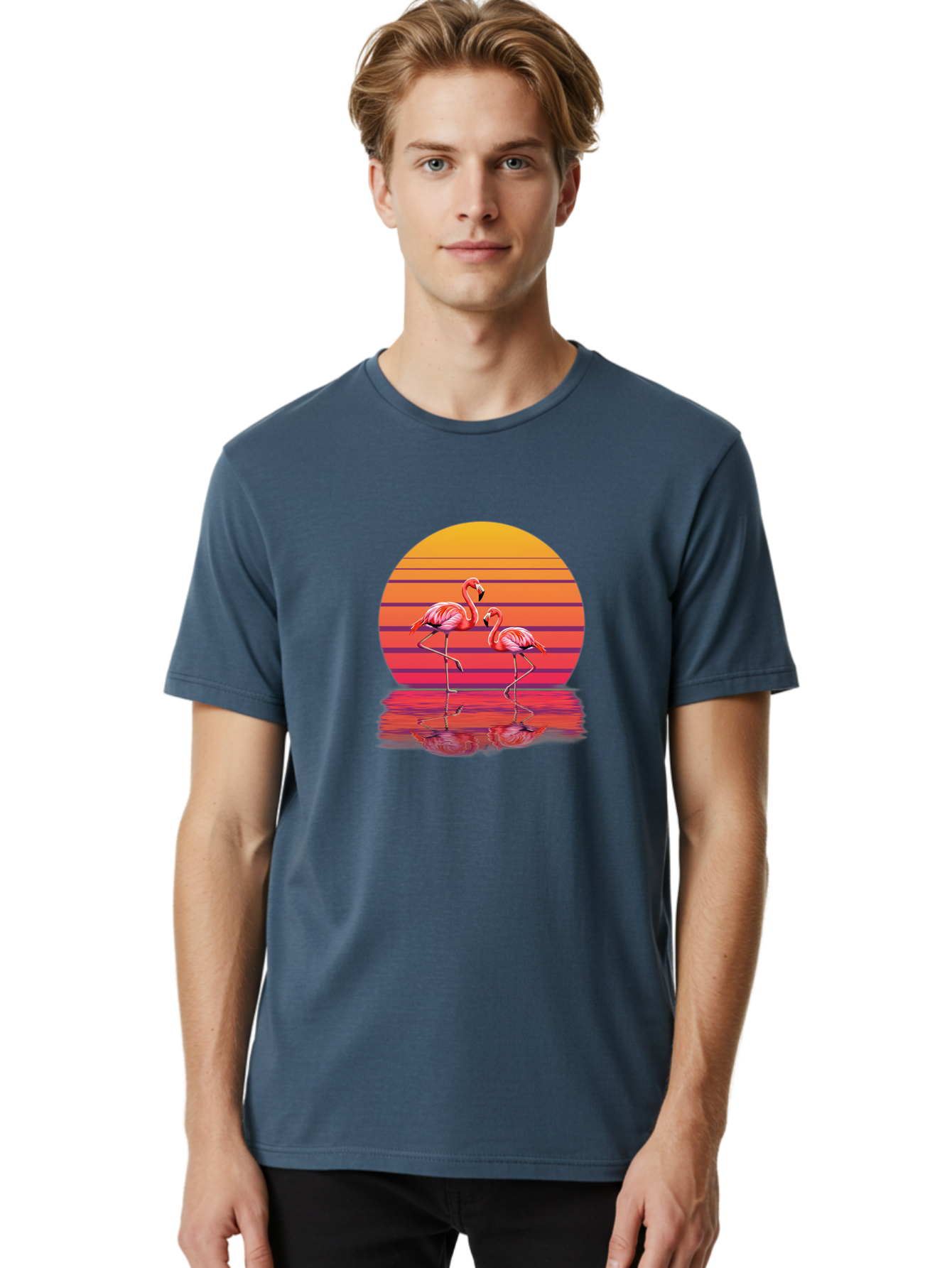 Flamingos-3 Men'S Graphic Tee, 100% Cotton, Comfortable Casual Summer Wear, Machine Washable, Vintage Camera, Old Camera, Antique Camera, Black Camera, Classic Photography, Photography Equipment, Nostalgic Device, Film Camera, Camera Art Bai854