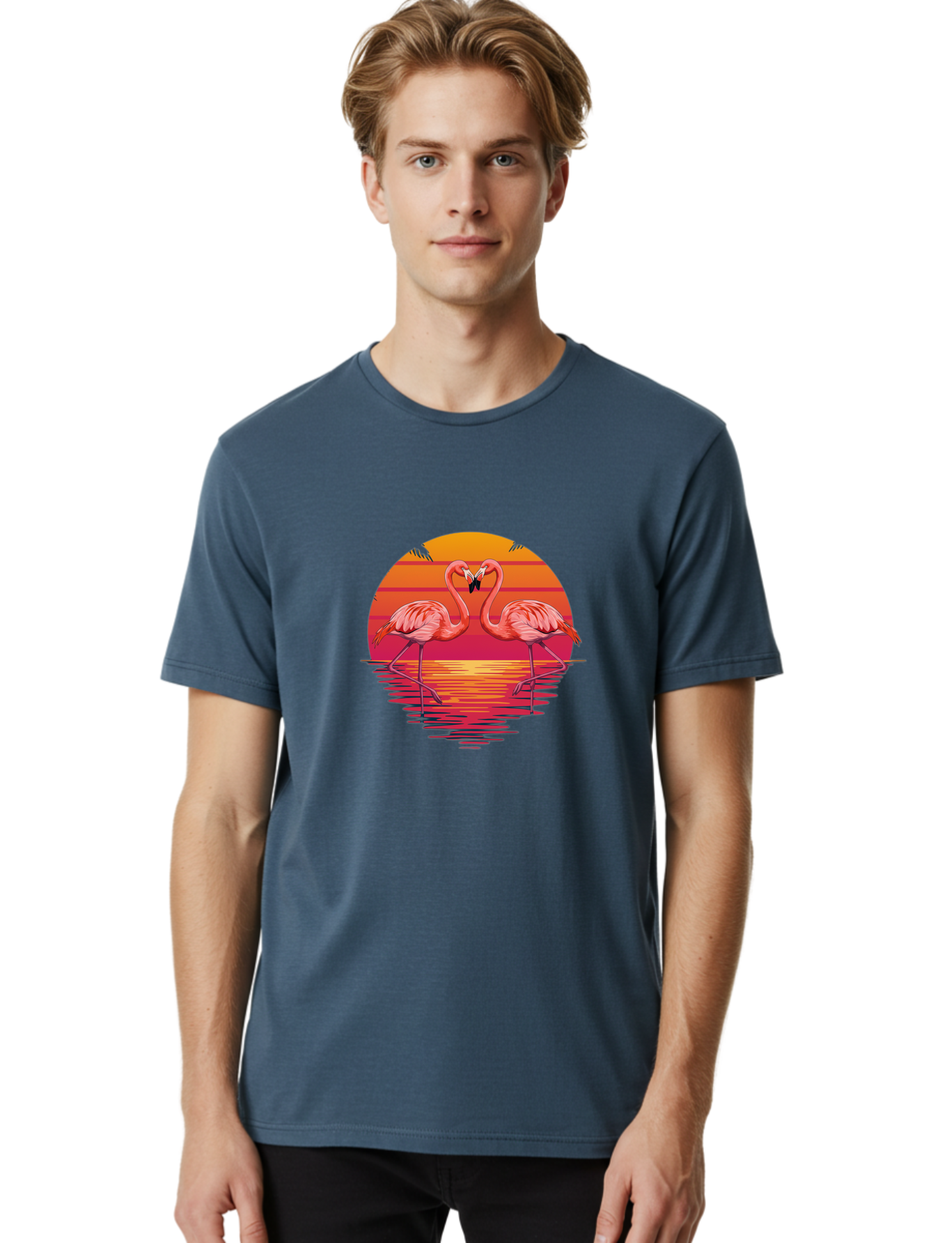 Flamingos-4 Men'S Graphic Tee, 100% Cotton, Comfortable Casual Summer Wear, Machine Washable, Vintage Camera, Old Camera, Antique Camera, Black Camera, Classic Photography, Photography Equipment, Nostalgic Device, Film Camera, Camera Art Bai855