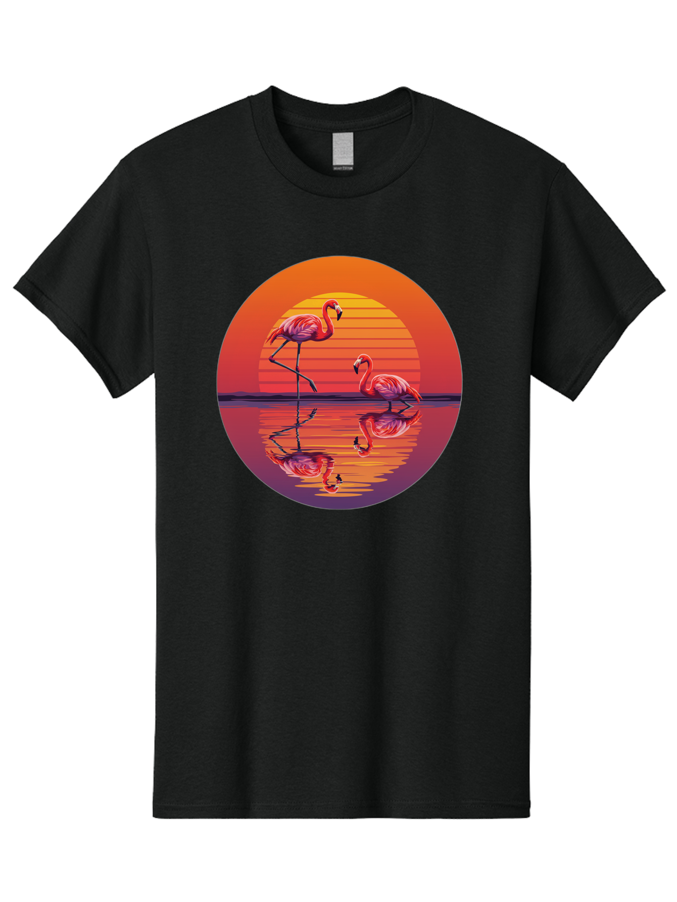 Flamingos-At-Sunset-1 Men'S Graphic Tee, 100% Cotton, Comfortable Casual Summer Wear, Machine Washable, Vintage Camera, Old Camera, Antique Camera, Black Camera, Classic Photography, Photography Equipment, Nostalgic Device, Film Camera, Bai856