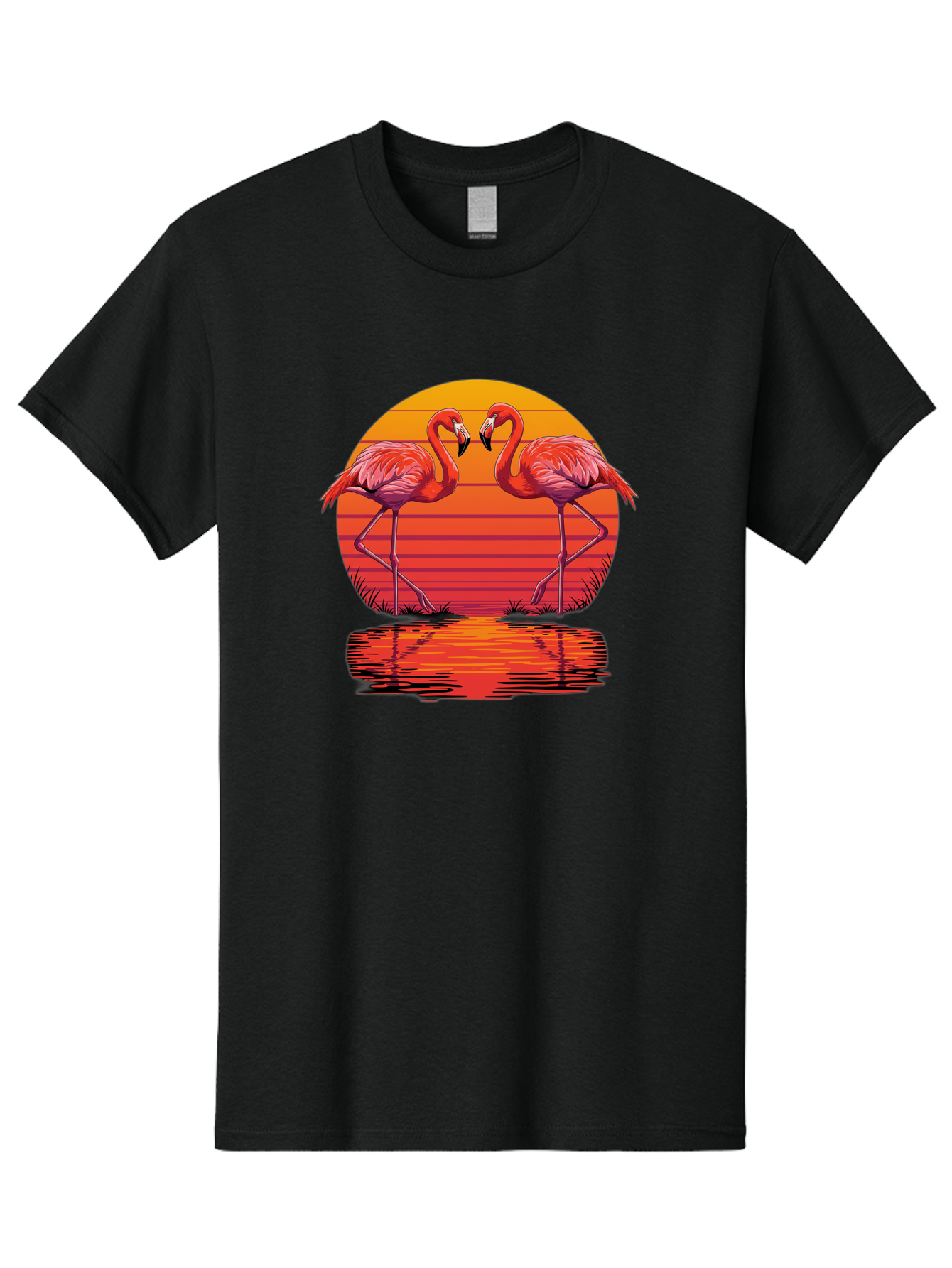 Flamingos-At-Sunset Men'S Graphic Tee, 100% Cotton, Comfortable Casual Summer Wear, Machine Washable, Vintage Camera, Old Camera, Antique Camera, Black Camera, Classic Photography, Photography Equipment, Nostalgic Device, Film Camera, Bai857