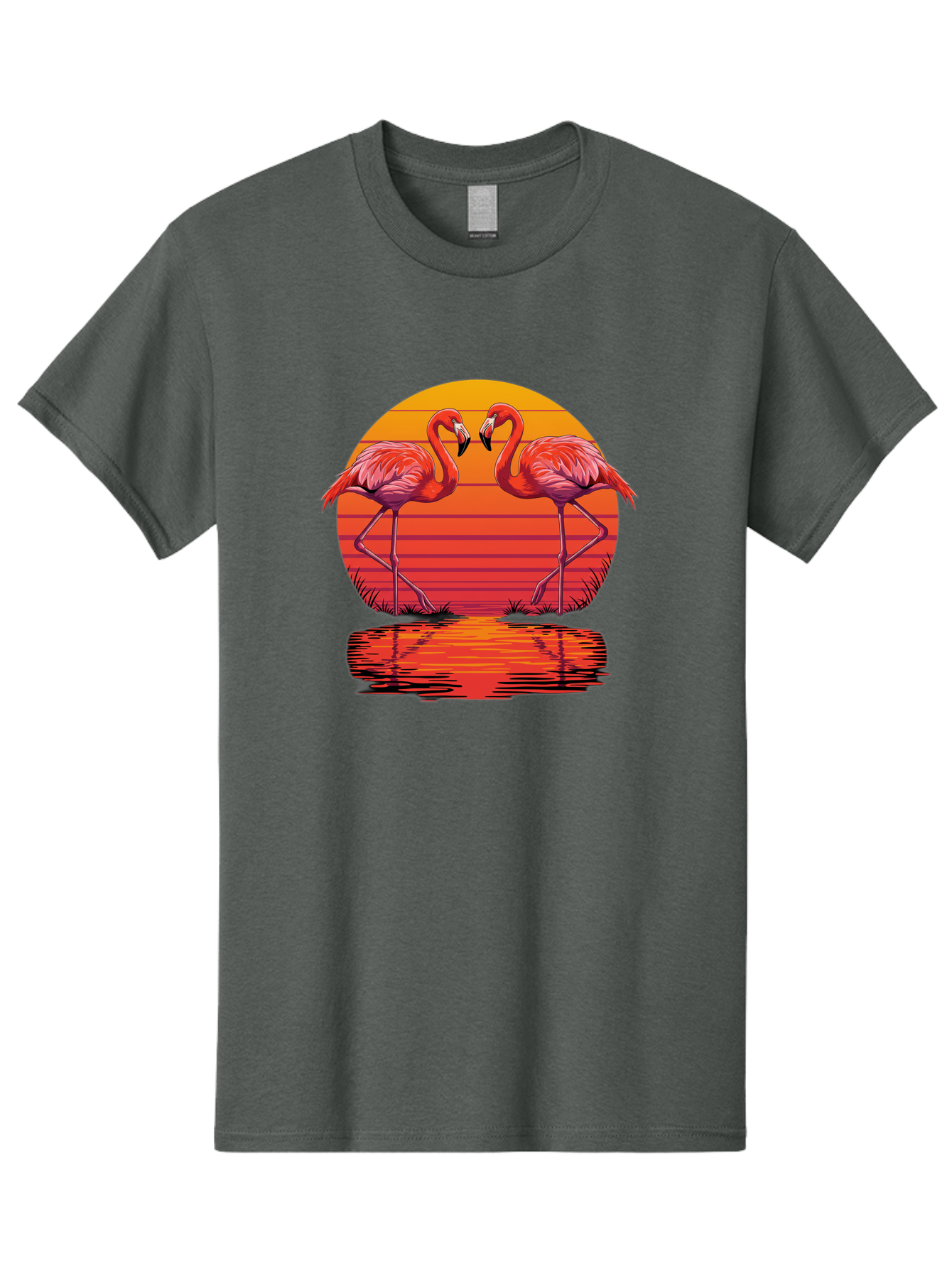 Flamingos-At-Sunset Men'S Graphic Tee, 100% Cotton, Comfortable Casual Summer Wear, Machine Washable, Vintage Camera, Old Camera, Antique Camera, Black Camera, Classic Photography, Photography Equipment, Nostalgic Device, Film Camera, Bai857