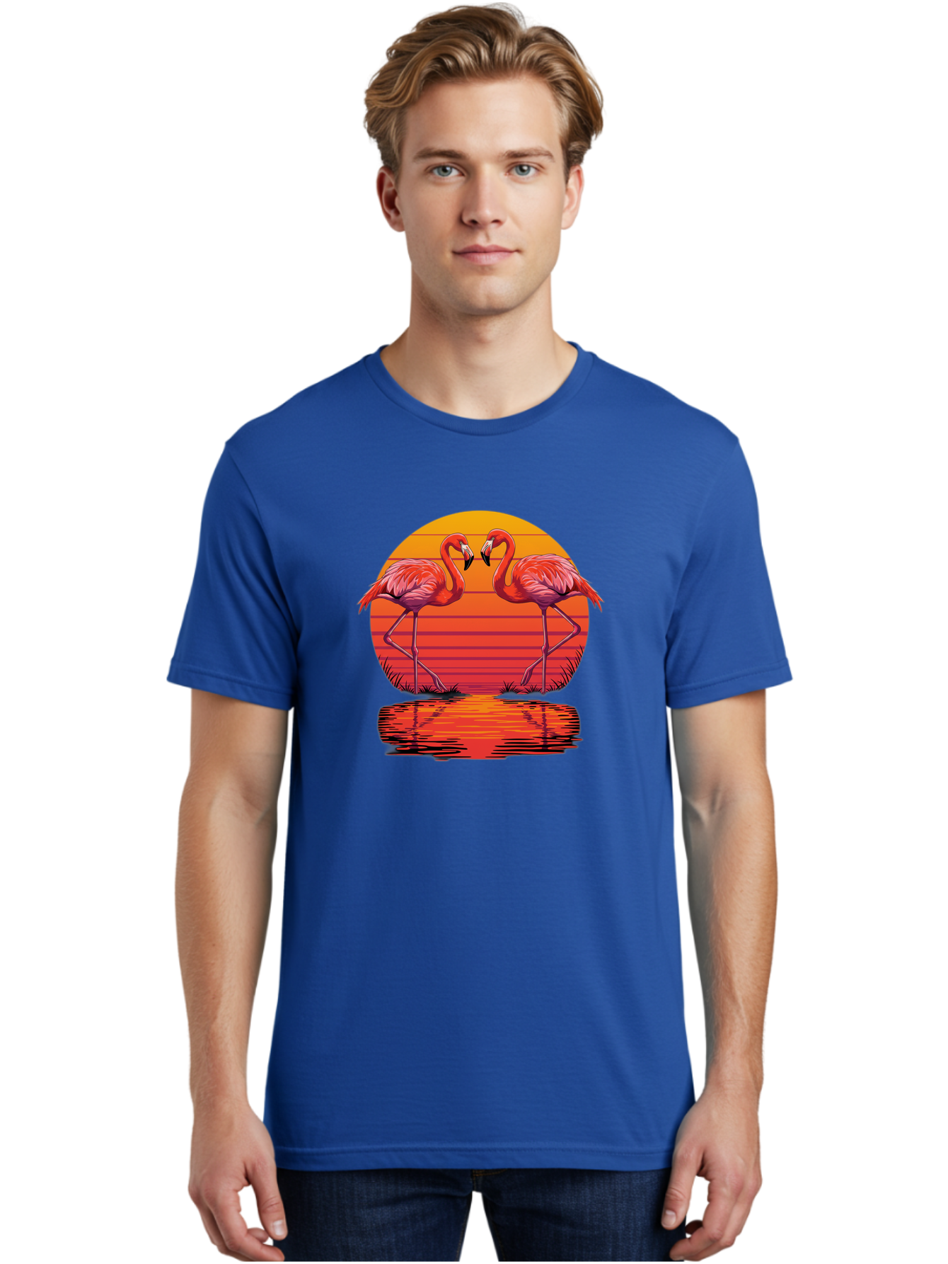 Flamingos-At-Sunset Men'S Graphic Tee, 100% Cotton, Comfortable Casual Summer Wear, Machine Washable, Vintage Camera, Old Camera, Antique Camera, Black Camera, Classic Photography, Photography Equipment, Nostalgic Device, Film Camera, Bai857