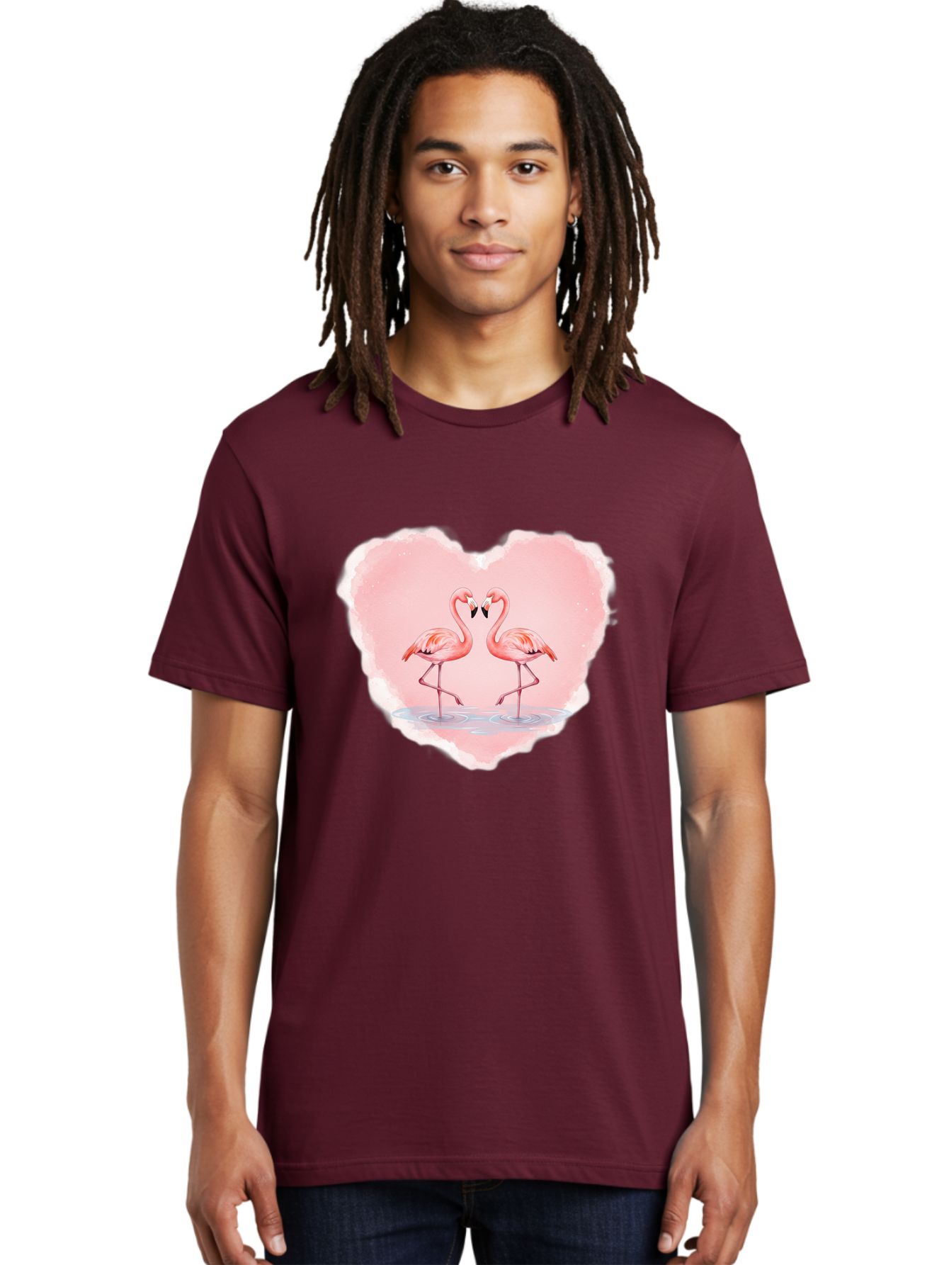 Flamingos-Forming-Heart Men'S Graphic Tee, 100% Cotton, Comfortable Casual Summer Wear, Machine Washable, Vintage Camera, Old Camera, Antique Camera, Black Camera, Classic Photography, Photography Equipment, Nostalgic Device, Film Camera, Bai858