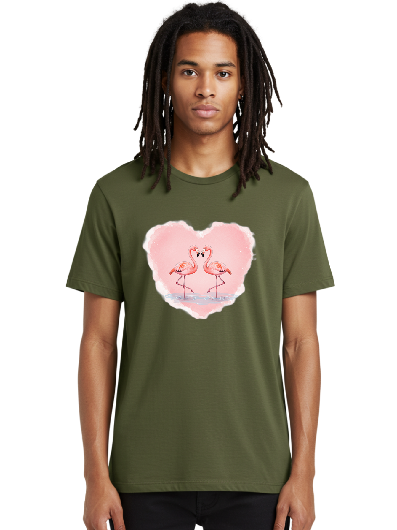 Flamingos-Forming-Heart Men'S Graphic Tee, 100% Cotton, Comfortable Casual Summer Wear, Machine Washable, Vintage Camera, Old Camera, Antique Camera, Black Camera, Classic Photography, Photography Equipment, Nostalgic Device, Film Camera, Bai858