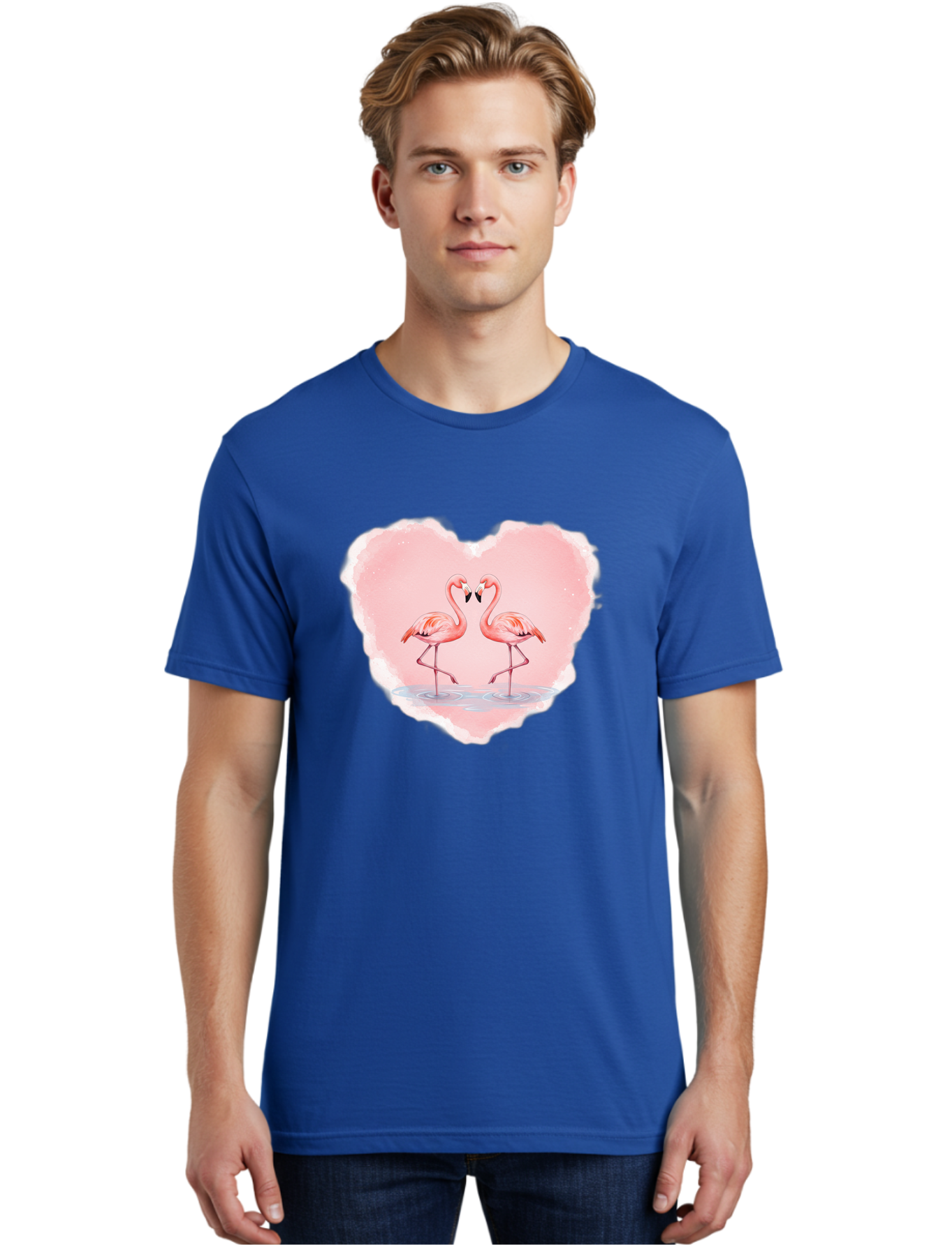 Flamingos-Forming-Heart Men'S Graphic Tee, 100% Cotton, Comfortable Casual Summer Wear, Machine Washable, Vintage Camera, Old Camera, Antique Camera, Black Camera, Classic Photography, Photography Equipment, Nostalgic Device, Film Camera, Bai858