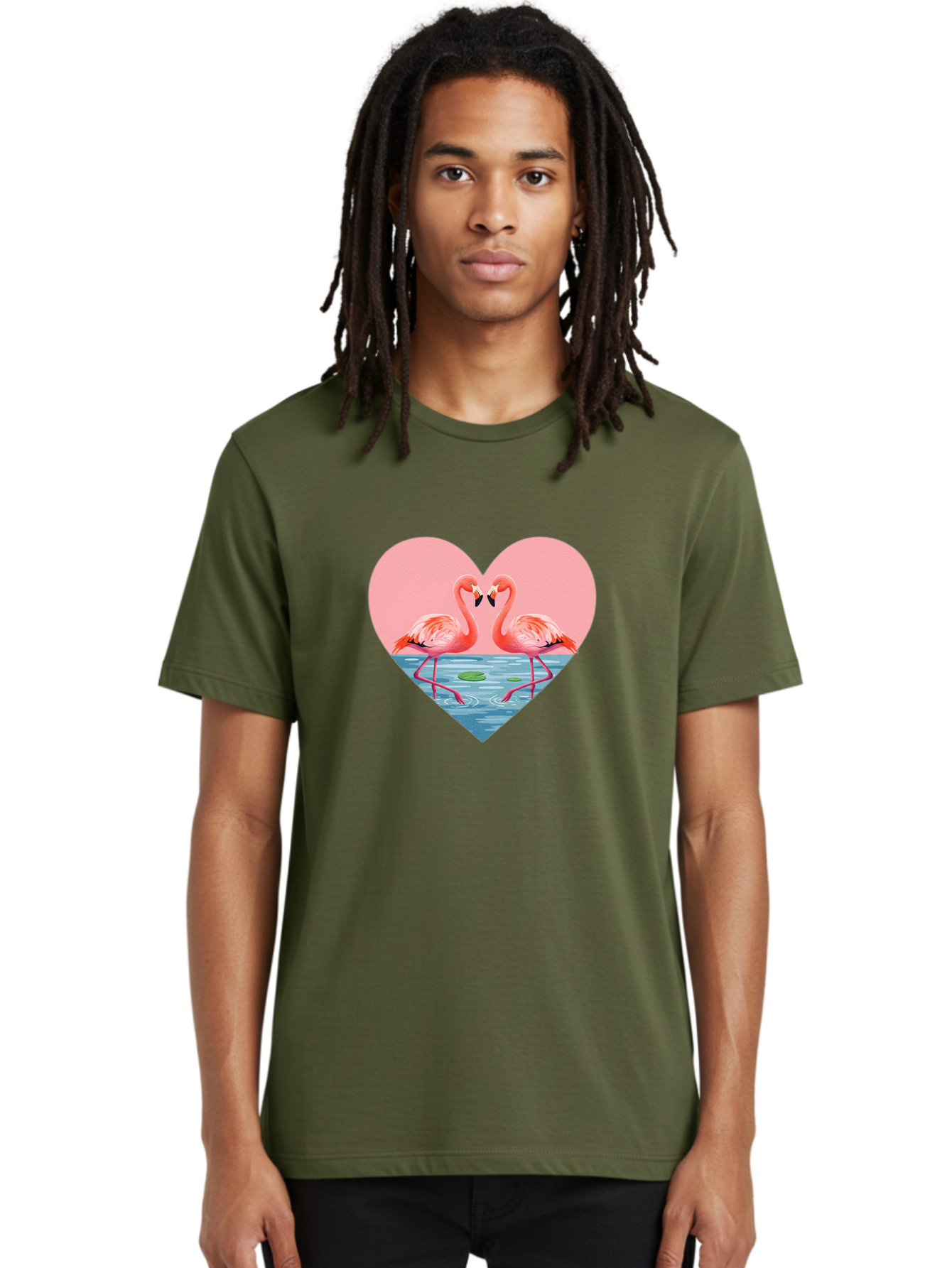 Flamingos-Heart-1 Men'S Graphic Tee, 100% Cotton, Comfortable Casual Summer Wear, Machine Washable, Vintage Camera, Old Camera, Antique Camera, Black Camera, Classic Photography, Photography Equipment, Nostalgic Device, Film Camera, Camera Art Bai859