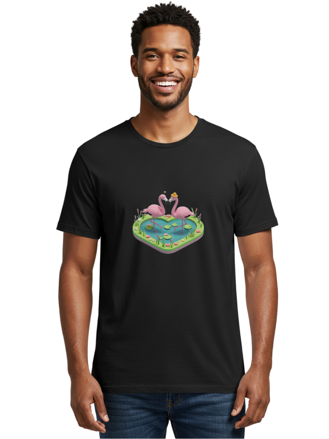 Flamingos-Heart-Pond Men'S Graphic Tee, 100% Cotton, Comfortable Casual Summer Wear, Machine Washable, Vintage Camera, Old Camera, Antique Camera, Black Camera, Classic Photography, Photography Equipment, Nostalgic Device, Film Camera, Bai861