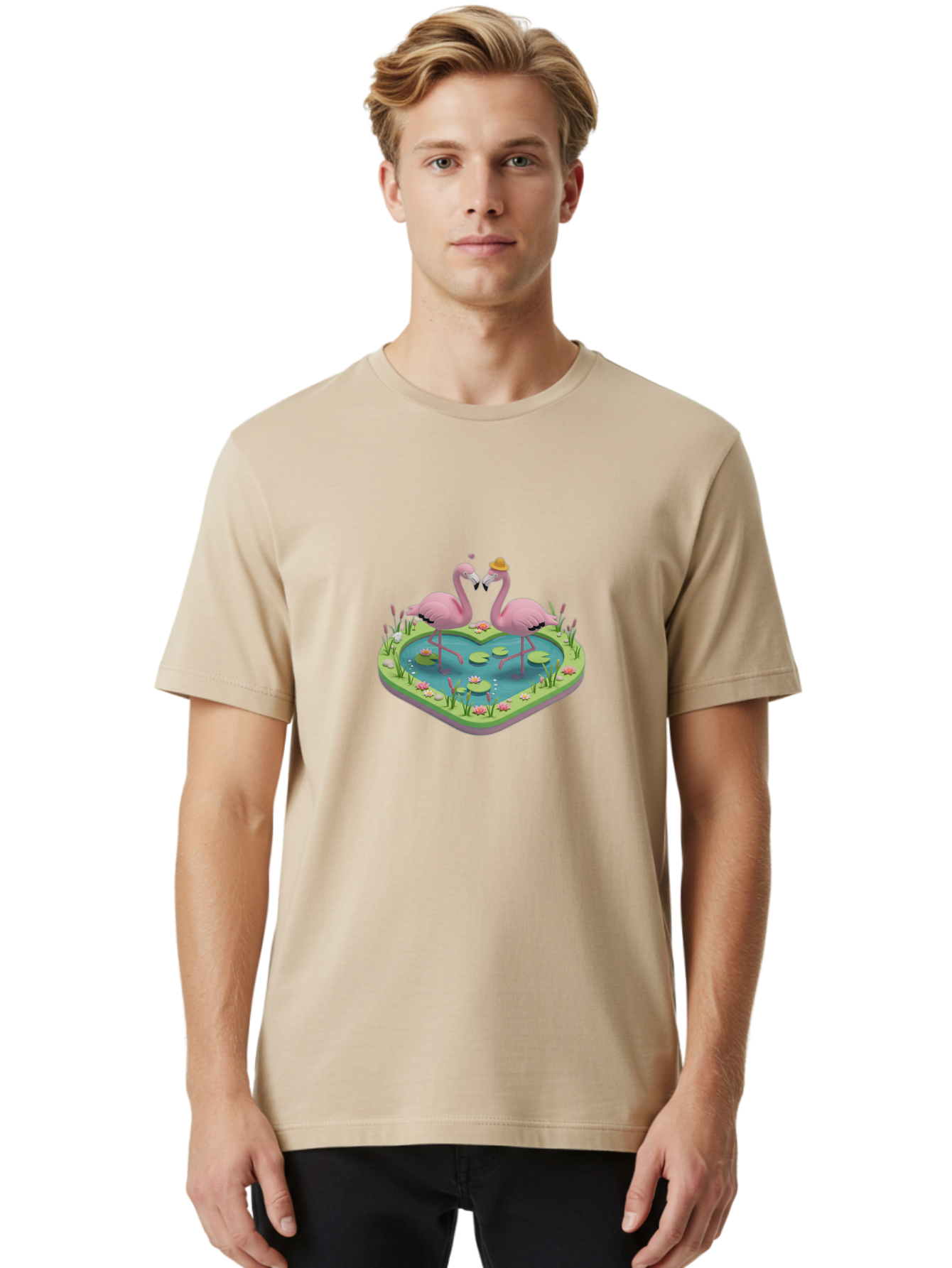 Flamingos-Heart-Pond Men'S Graphic Tee, 100% Cotton, Comfortable Casual Summer Wear, Machine Washable, Vintage Camera, Old Camera, Antique Camera, Black Camera, Classic Photography, Photography Equipment, Nostalgic Device, Film Camera, Bai861