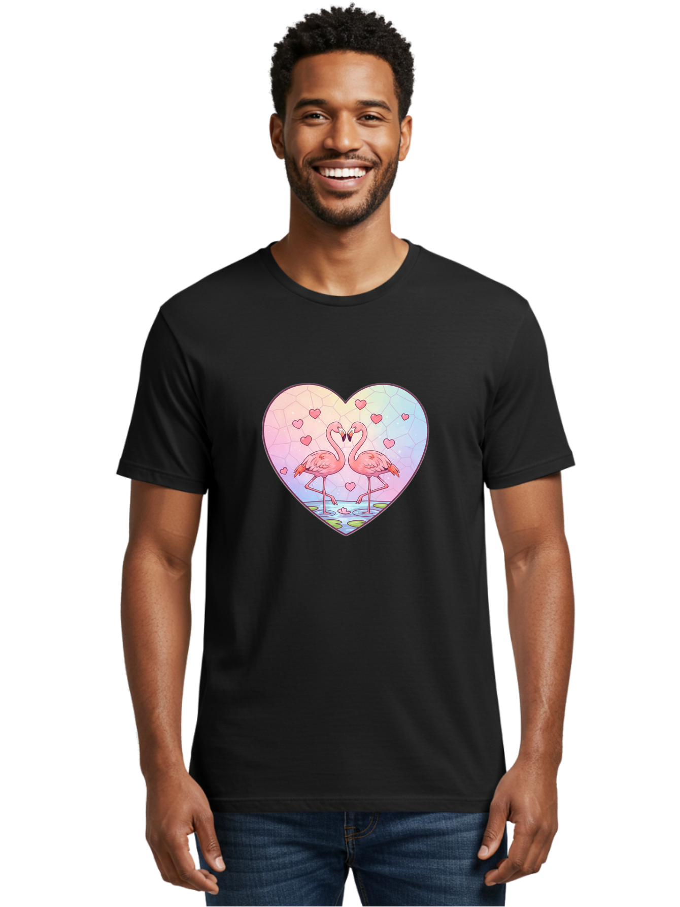 Flamingos-Heart Men'S Graphic Tee, 100% Cotton, Comfortable Casual Summer Wear, Machine Washable, Vintage Camera, Old Camera, Antique Camera, Black Camera, Classic Photography, Photography Equipment, Nostalgic Device, Film Camera, Camera Art Bai862