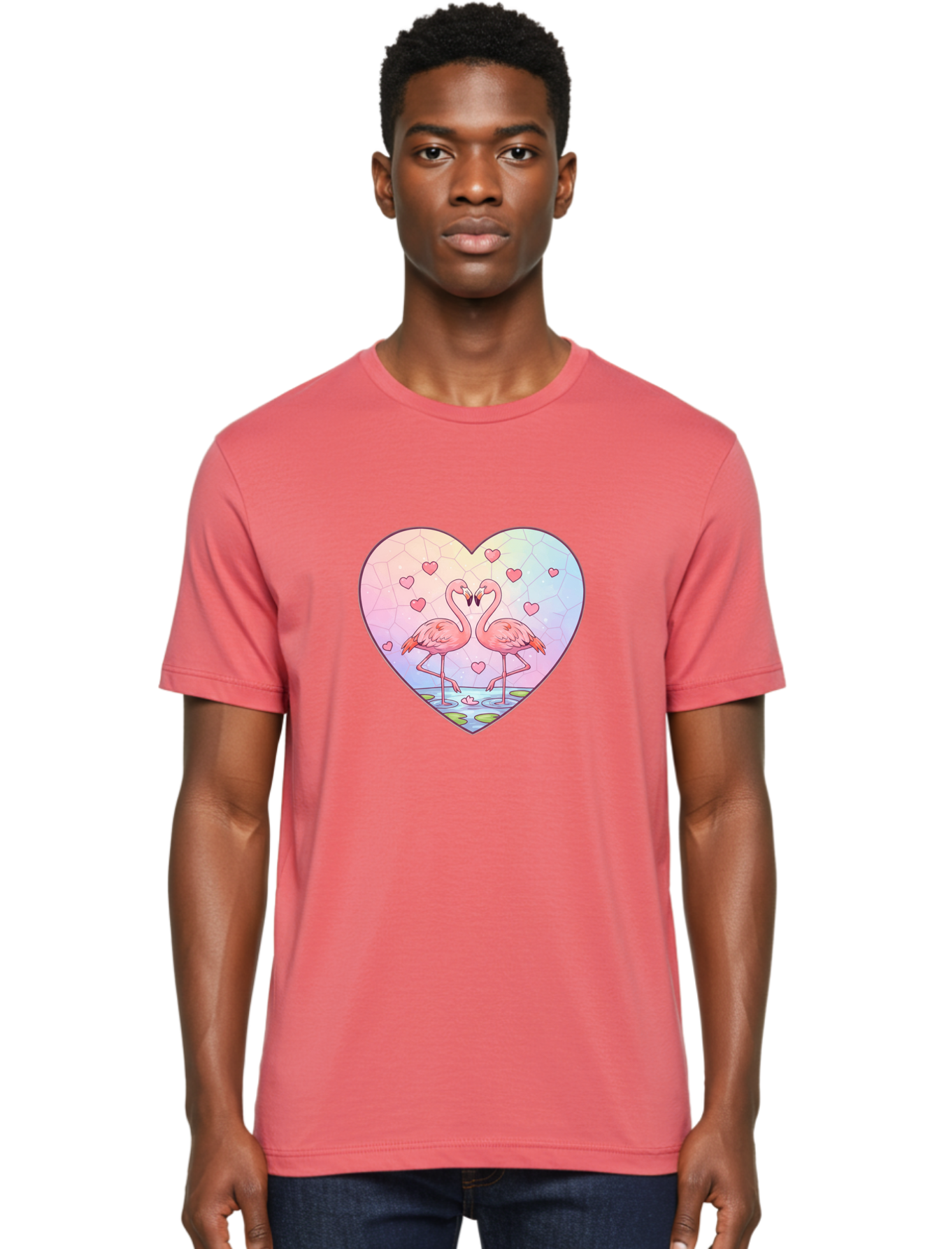 Flamingos-Heart Men'S Graphic Tee, 100% Cotton, Comfortable Casual Summer Wear, Machine Washable, Vintage Camera, Old Camera, Antique Camera, Black Camera, Classic Photography, Photography Equipment, Nostalgic Device, Film Camera, Camera Art Bai862