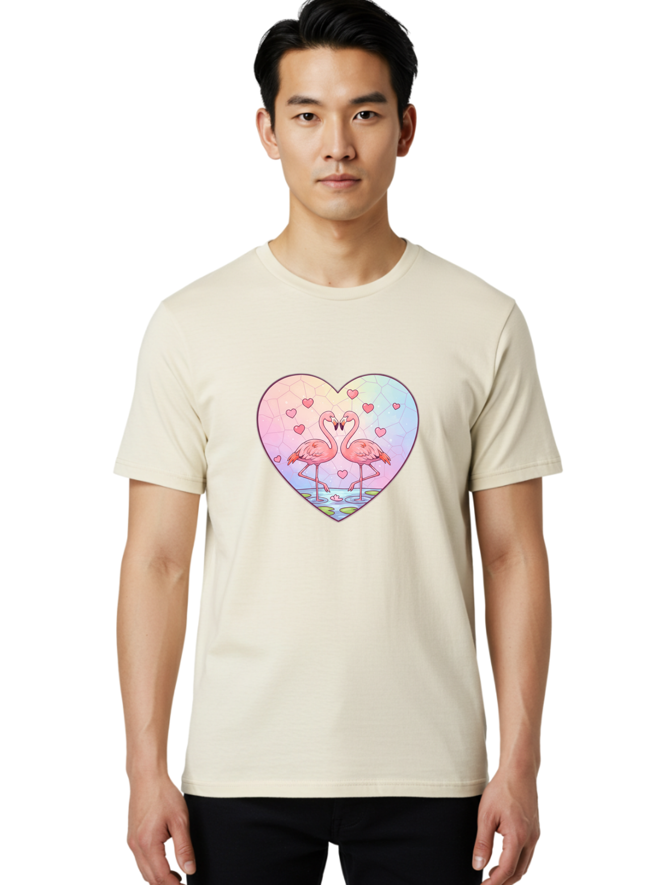 Flamingos-Heart Men'S Graphic Tee, 100% Cotton, Comfortable Casual Summer Wear, Machine Washable, Vintage Camera, Old Camera, Antique Camera, Black Camera, Classic Photography, Photography Equipment, Nostalgic Device, Film Camera, Camera Art Bai862