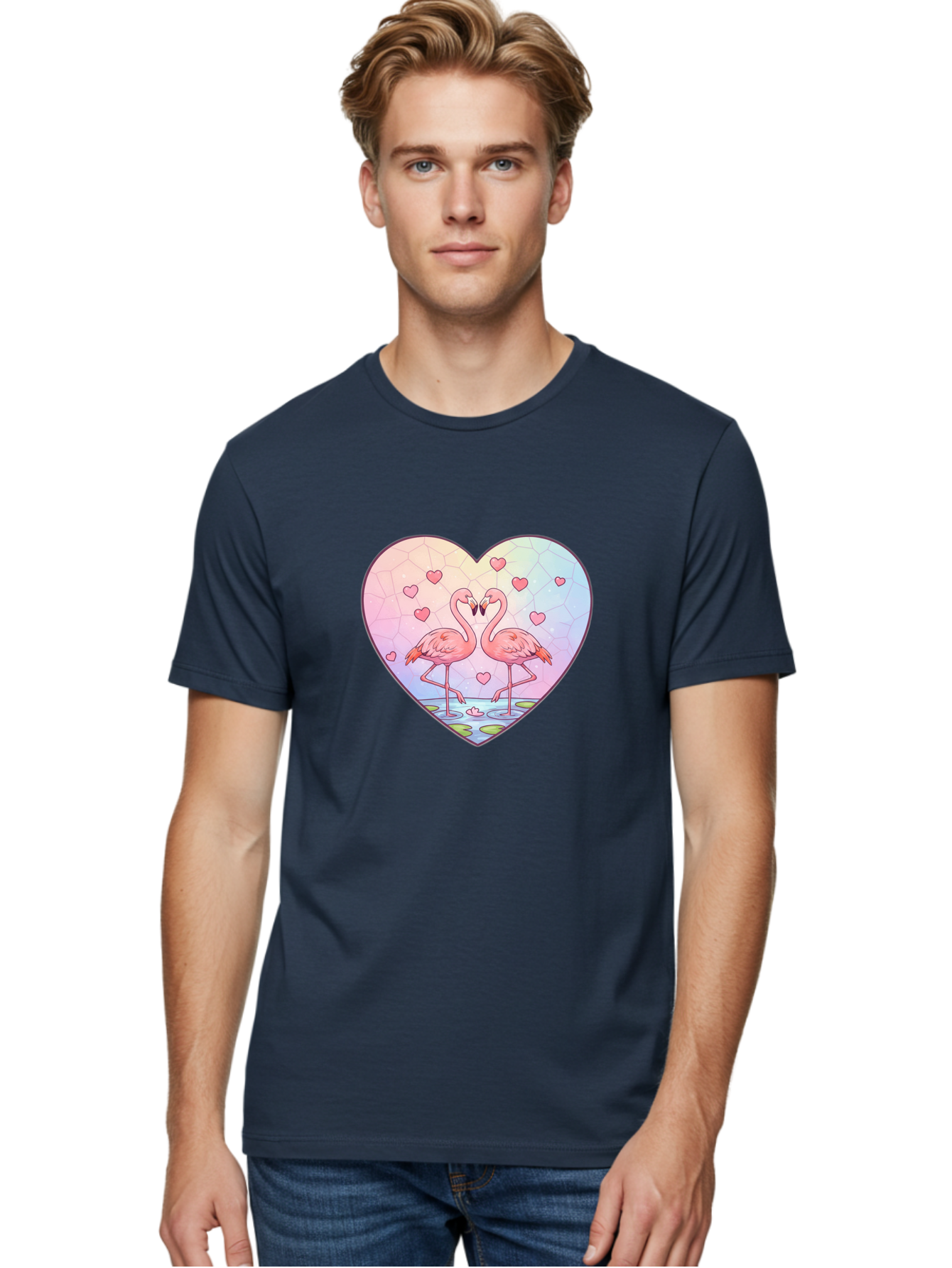 Flamingos-Heart Men'S Graphic Tee, 100% Cotton, Comfortable Casual Summer Wear, Machine Washable, Vintage Camera, Old Camera, Antique Camera, Black Camera, Classic Photography, Photography Equipment, Nostalgic Device, Film Camera, Camera Art Bai862