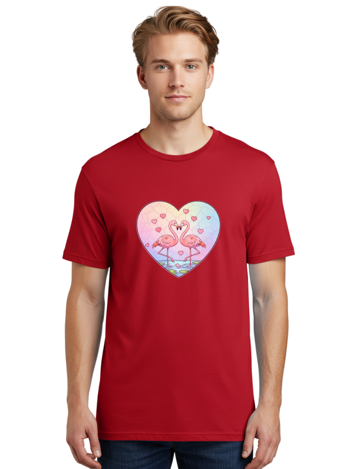 Flamingos-Heart Men'S Graphic Tee, 100% Cotton, Comfortable Casual Summer Wear, Machine Washable, Vintage Camera, Old Camera, Antique Camera, Black Camera, Classic Photography, Photography Equipment, Nostalgic Device, Film Camera, Camera Art Bai862