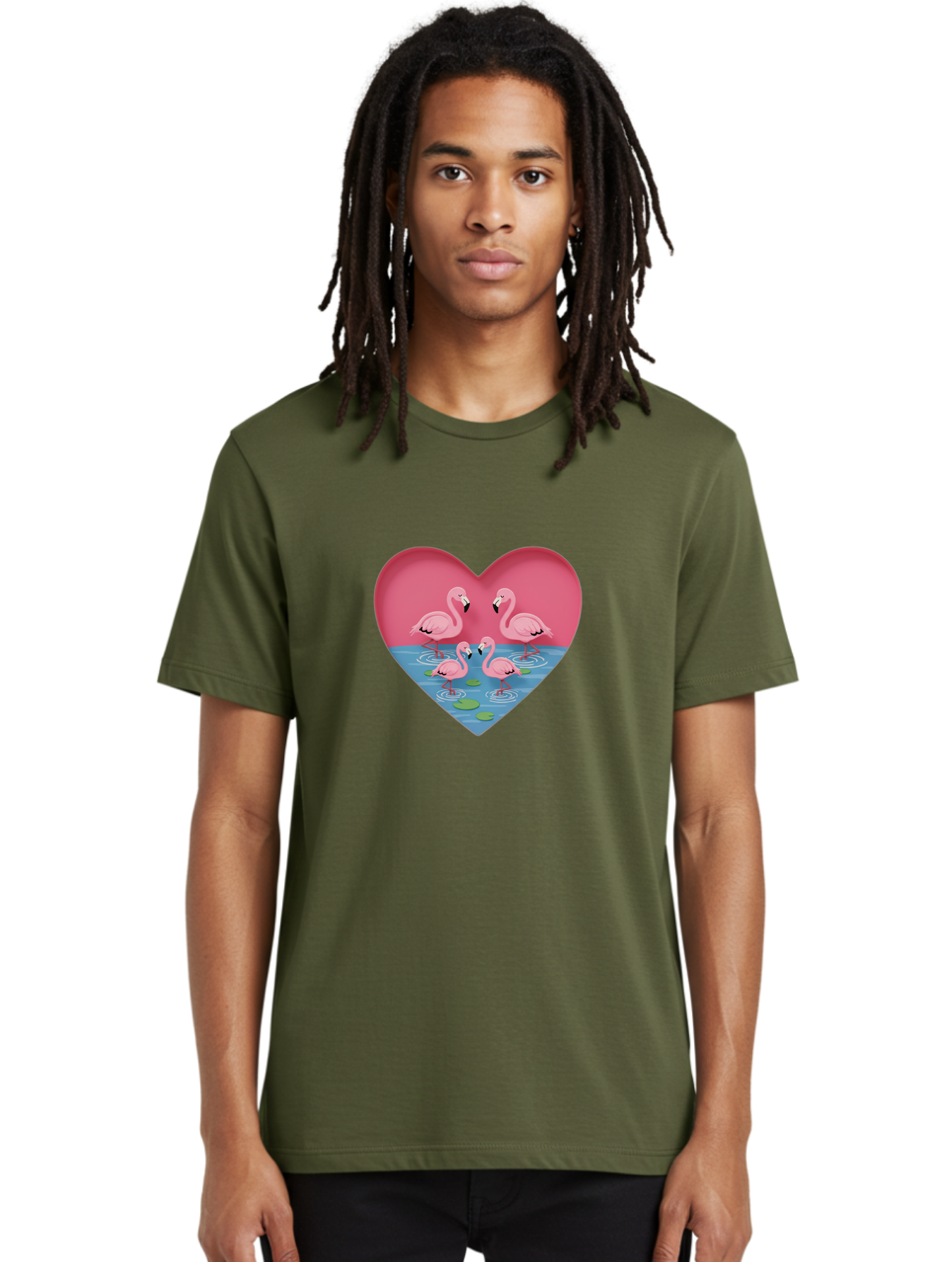 Flamingos-In-Heart-1 Men'S Graphic Tee, 100% Cotton, Comfortable Casual Summer Wear, Machine Washable, Vintage Camera, Old Camera, Antique Camera, Black Camera, Classic Photography, Photography Equipment, Nostalgic Device, Film Camera, Bai863