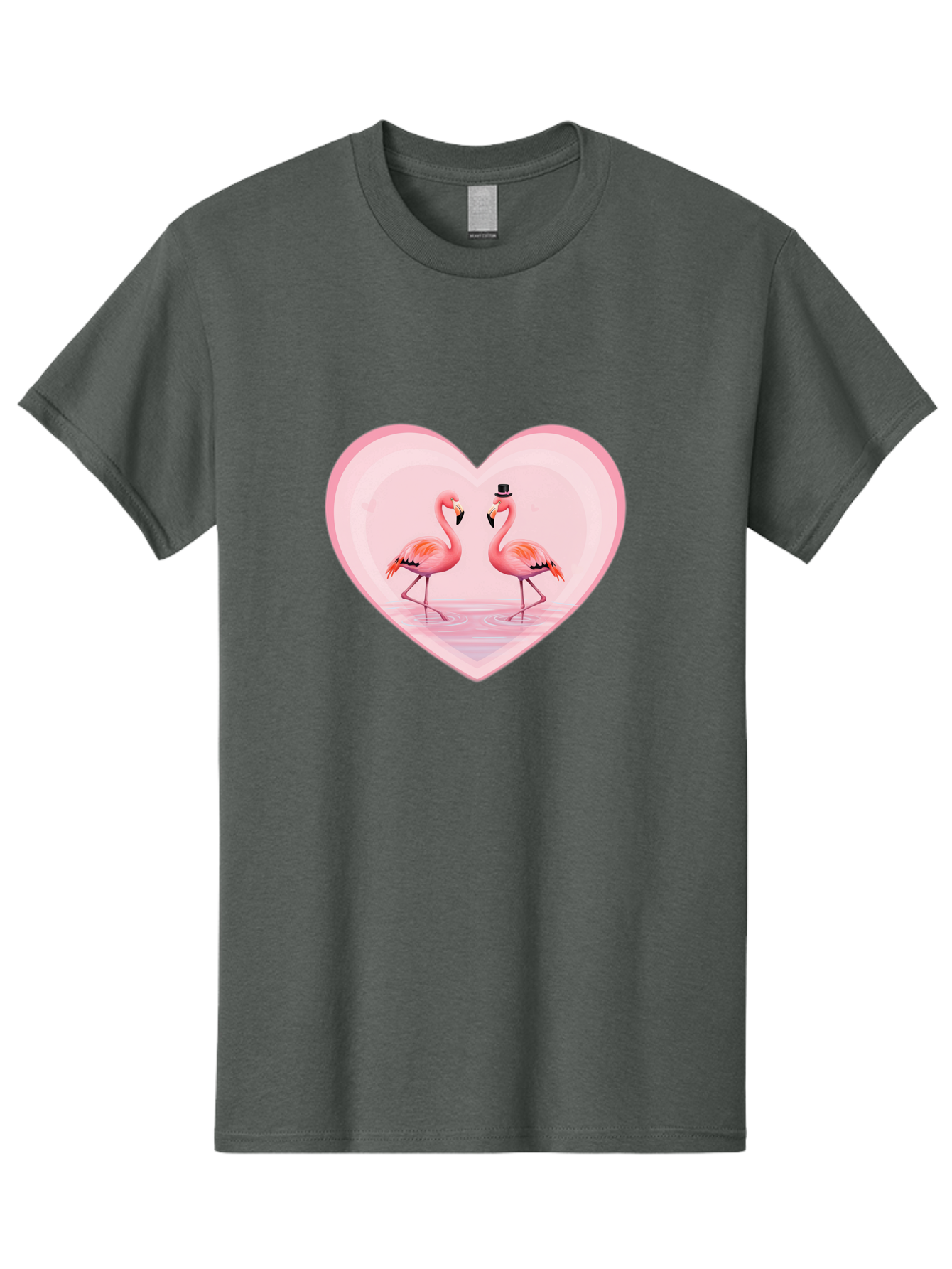 Flamingos-In-Heart-2 Men'S Graphic Tee, 100% Cotton, Comfortable Casual Summer Wear, Machine Washable, Vintage Camera, Old Camera, Antique Camera, Black Camera, Classic Photography, Photography Equipment, Nostalgic Device, Film Camera, Bai864