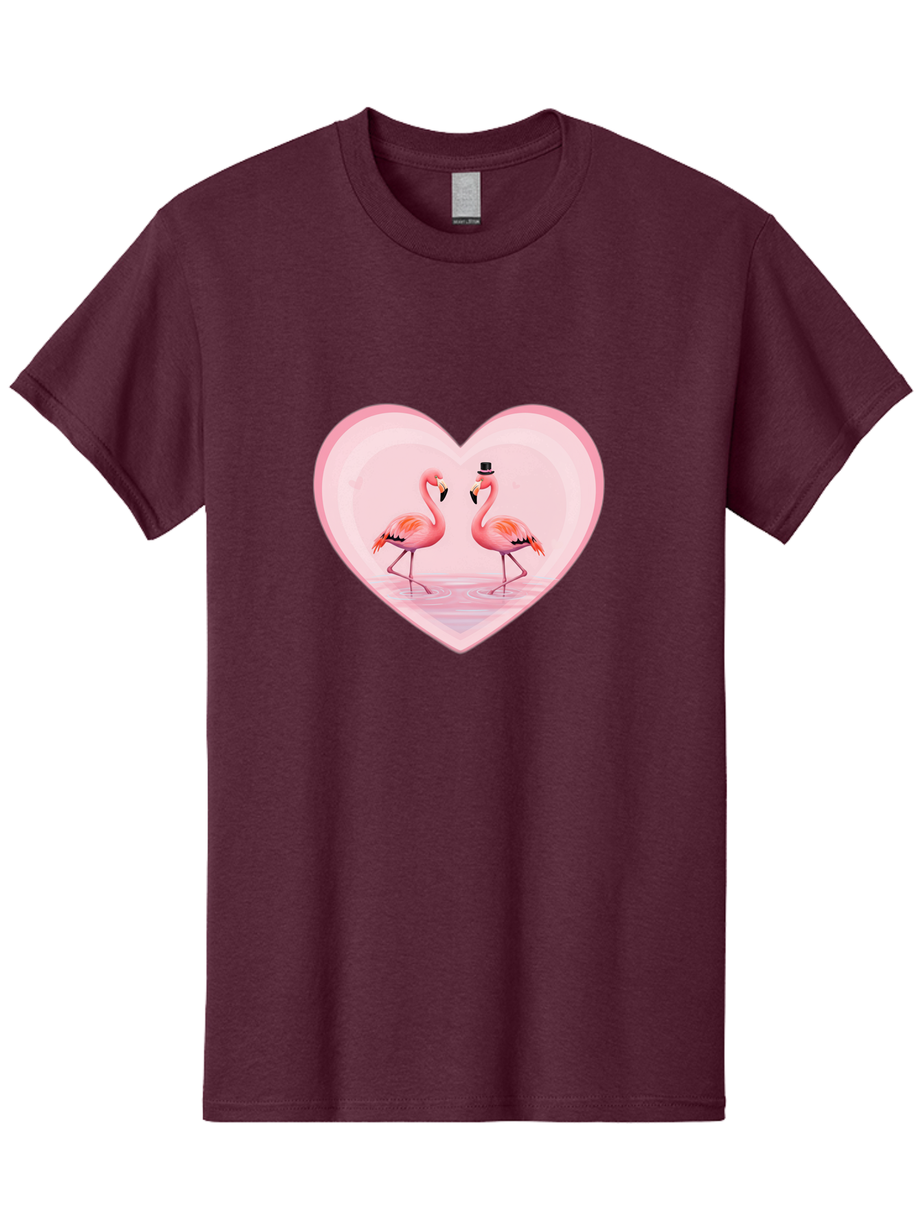 Flamingos-In-Heart-2 Men'S Graphic Tee, 100% Cotton, Comfortable Casual Summer Wear, Machine Washable, Vintage Camera, Old Camera, Antique Camera, Black Camera, Classic Photography, Photography Equipment, Nostalgic Device, Film Camera, Bai864