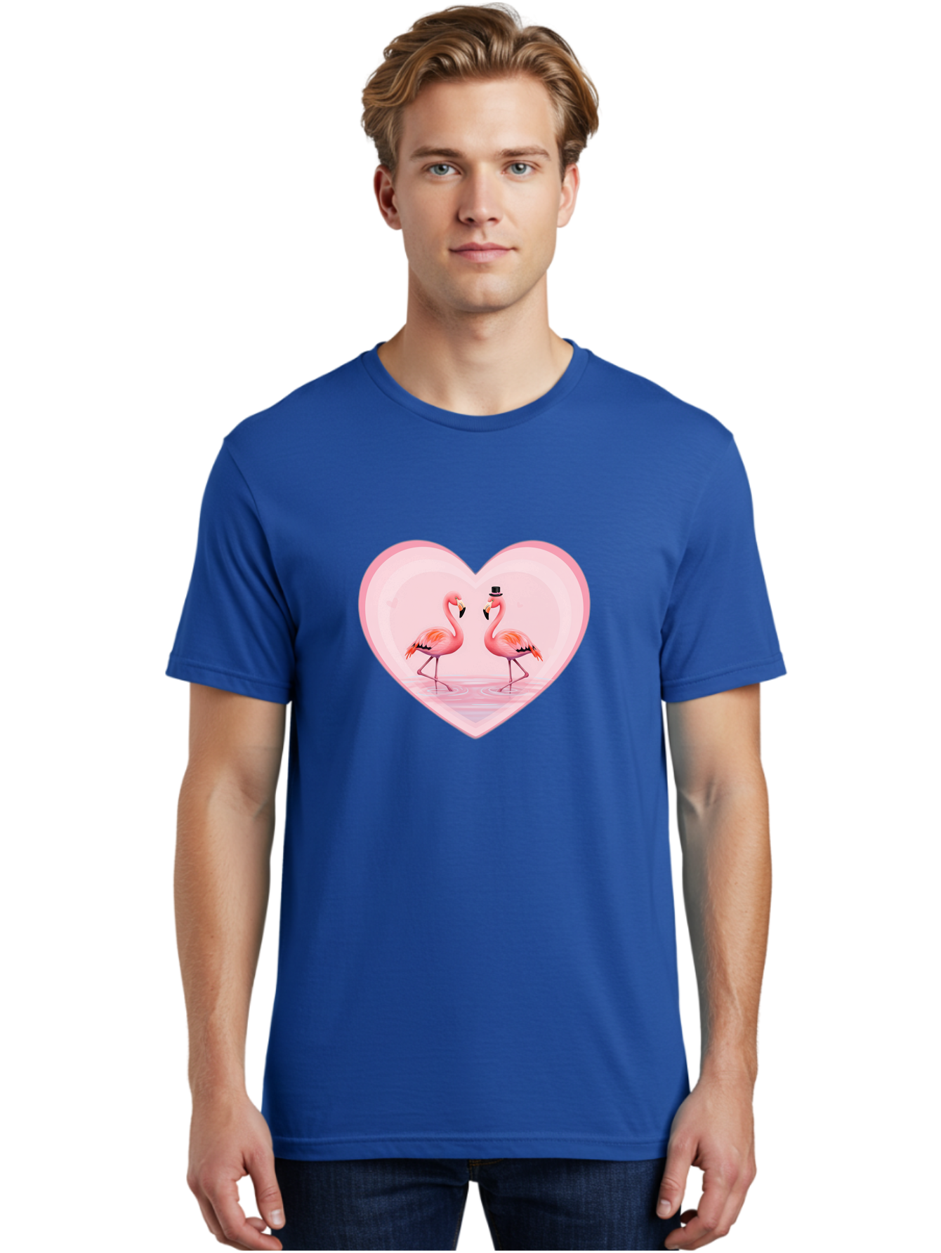 Flamingos-In-Heart-2 Men'S Graphic Tee, 100% Cotton, Comfortable Casual Summer Wear, Machine Washable, Vintage Camera, Old Camera, Antique Camera, Black Camera, Classic Photography, Photography Equipment, Nostalgic Device, Film Camera, Bai864