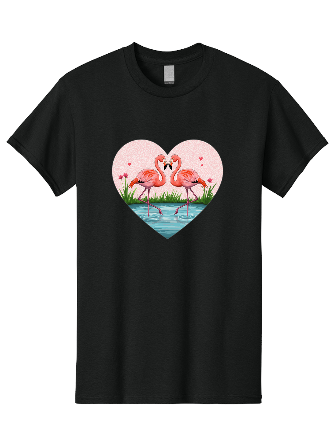 Flamingos-In-Heart-3 Men'S Graphic Tee, 100% Cotton, Comfortable Casual Summer Wear, Machine Washable, Vintage Camera, Old Camera, Antique Camera, Black Camera, Classic Photography, Photography Equipment, Nostalgic Device, Film Camera, Bai865