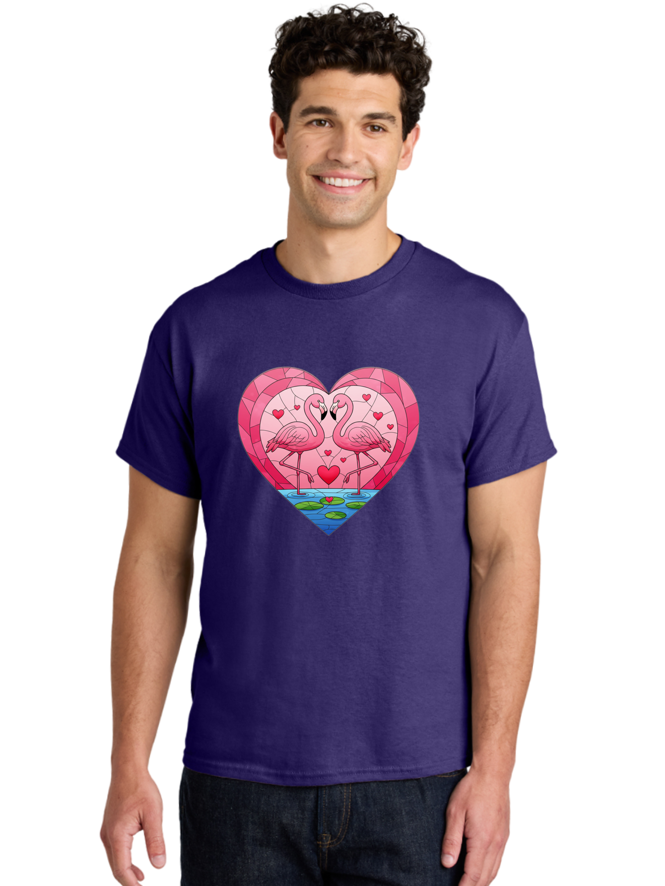 Flamingos-In-Heart-4 Men'S Graphic Tee, 100% Cotton, Comfortable Casual Summer Wear, Machine Washable, Vintage Camera, Old Camera, Antique Camera, Black Camera, Classic Photography, Photography Equipment, Nostalgic Device, Film Camera, Bai866