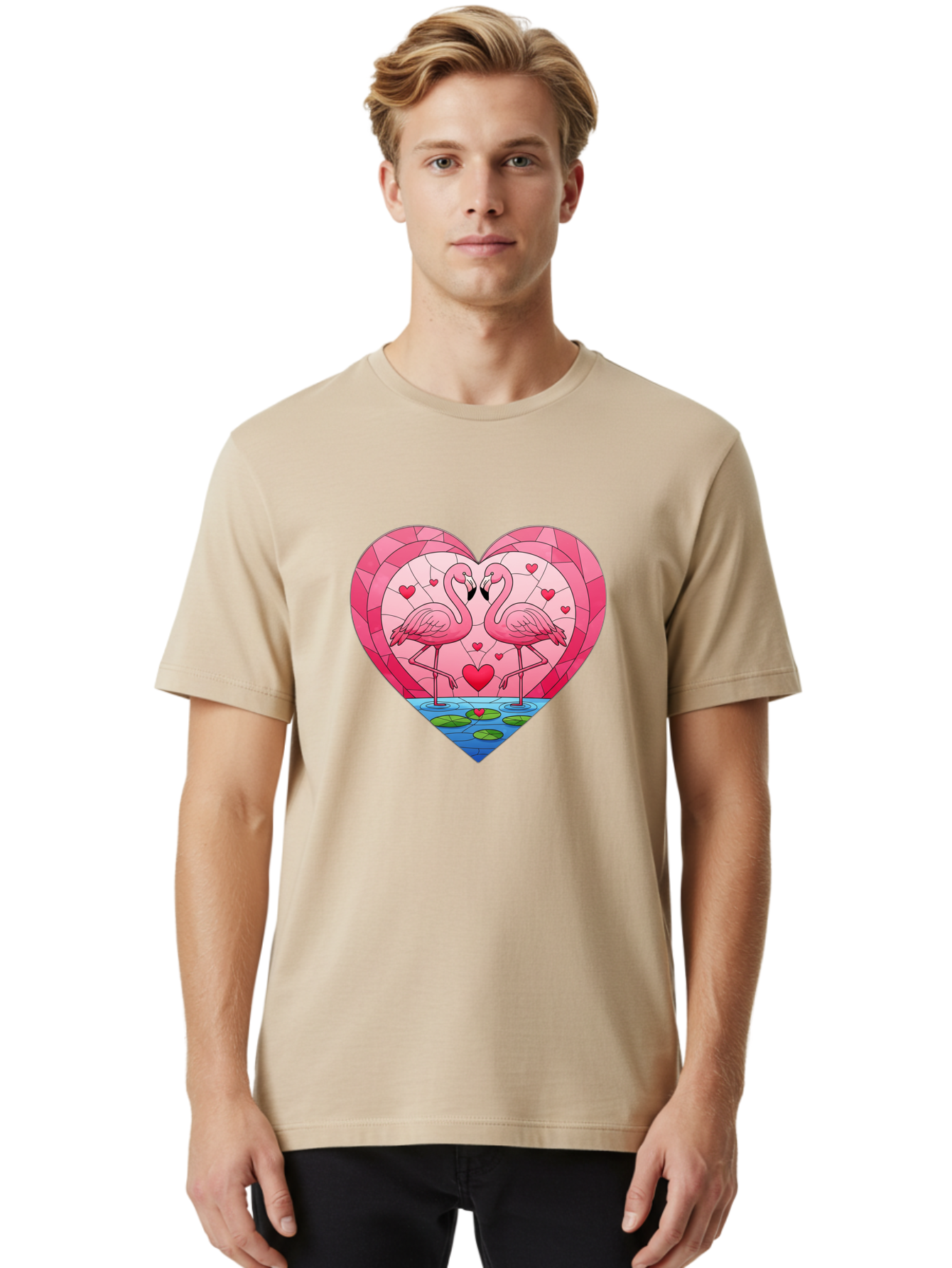 Flamingos-In-Heart-4 Men'S Graphic Tee, 100% Cotton, Comfortable Casual Summer Wear, Machine Washable, Vintage Camera, Old Camera, Antique Camera, Black Camera, Classic Photography, Photography Equipment, Nostalgic Device, Film Camera, Bai866