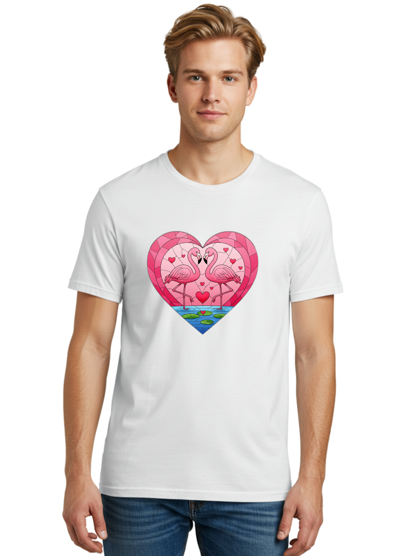 Flamingos-In-Heart-4 Men'S Graphic Tee, 100% Cotton, Comfortable Casual Summer Wear, Machine Washable, Vintage Camera, Old Camera, Antique Camera, Black Camera, Classic Photography, Photography Equipment, Nostalgic Device, Film Camera, Bai866
