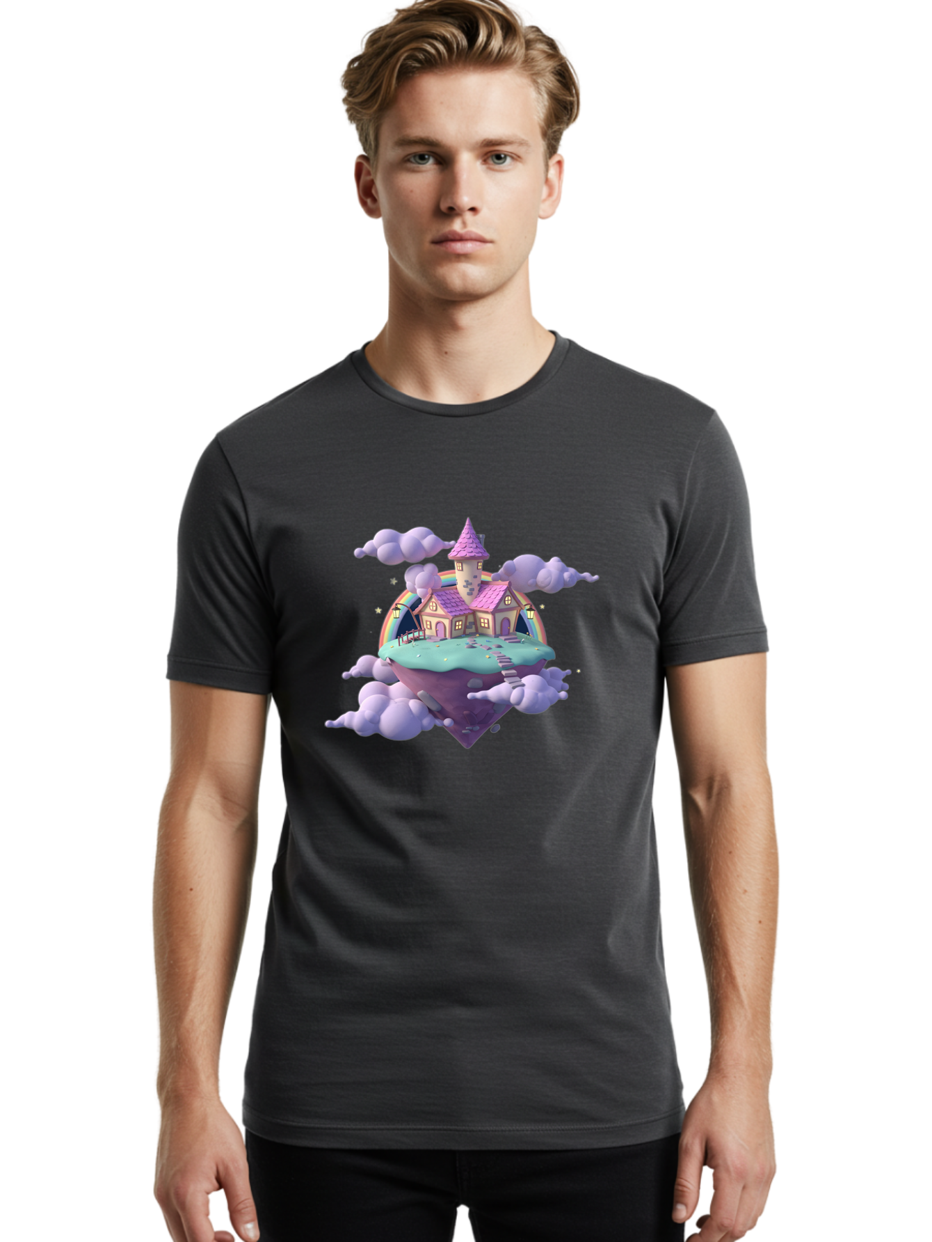 Floating-Castle-1 Men'S Graphic Tee, 100% Cotton, Comfortable Casual Summer Wear, Machine Washable, Vintage Camera, Old Camera, Antique Camera, Black Camera, Classic Photography, Photography Equipment, Nostalgic Device, Film Camera, Camera Art Bai870