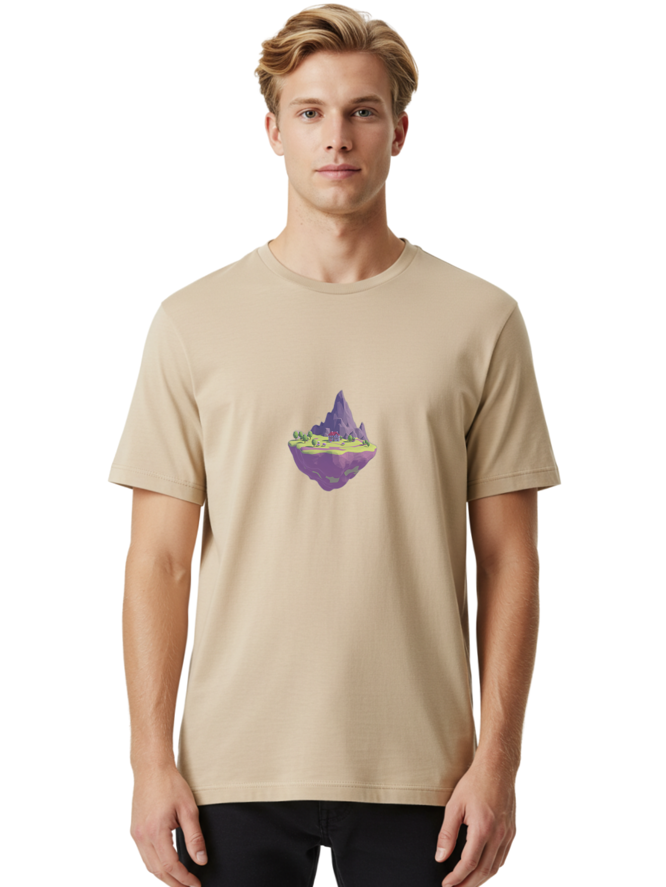 Floating-Island-2 Men'S Graphic Tee, 100% Cotton, Comfortable Casual Summer Wear, Machine Washable, Vintage Camera, Old Camera, Antique Camera, Black Camera, Classic Photography, Photography Equipment, Nostalgic Device, Film Camera, Camera Art Bai876
