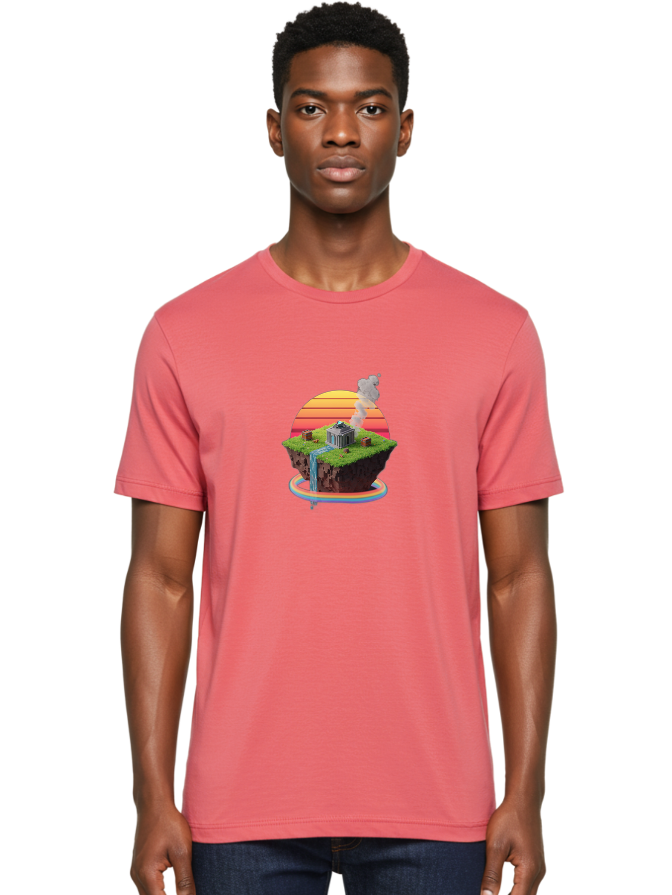 Floating-Island-4 Men'S Graphic Tee, 100% Cotton, Comfortable Casual Summer Wear, Machine Washable, Vintage Camera, Old Camera, Antique Camera, Black Camera, Classic Photography, Photography Equipment, Nostalgic Device, Film Camera, Camera Art Bai878