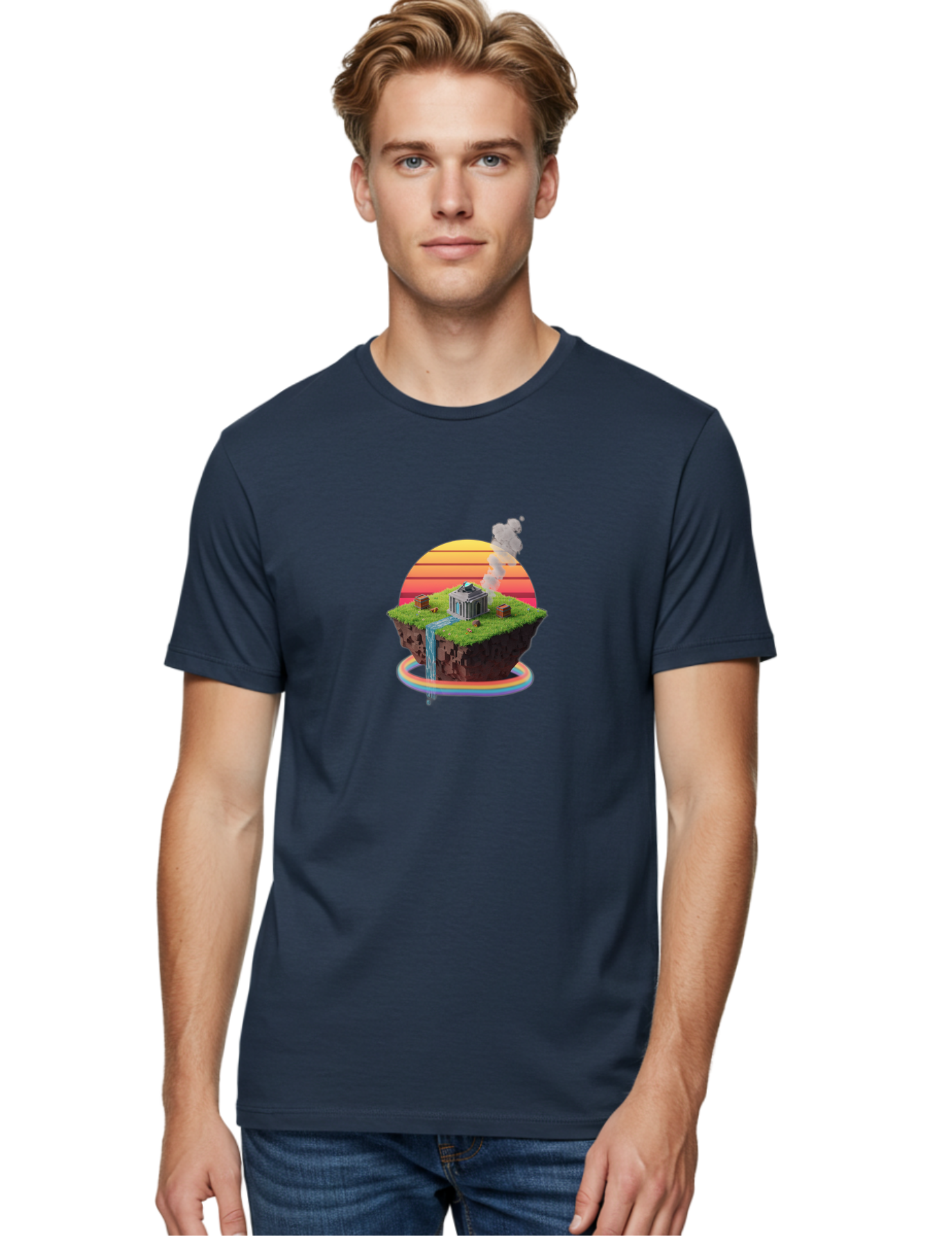 Floating-Island-4 Men'S Graphic Tee, 100% Cotton, Comfortable Casual Summer Wear, Machine Washable, Vintage Camera, Old Camera, Antique Camera, Black Camera, Classic Photography, Photography Equipment, Nostalgic Device, Film Camera, Camera Art Bai878