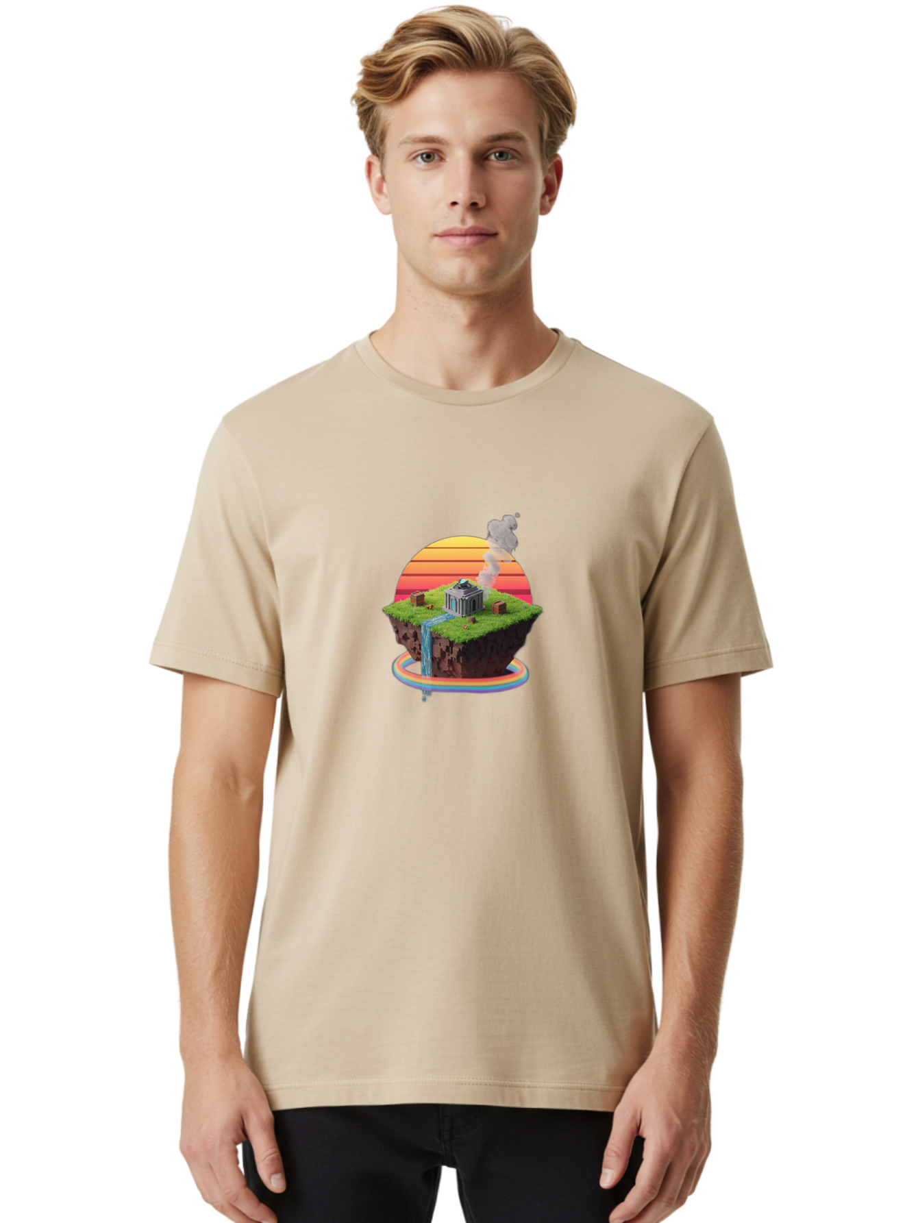 Floating-Island-4 Men'S Graphic Tee, 100% Cotton, Comfortable Casual Summer Wear, Machine Washable, Vintage Camera, Old Camera, Antique Camera, Black Camera, Classic Photography, Photography Equipment, Nostalgic Device, Film Camera, Camera Art Bai878